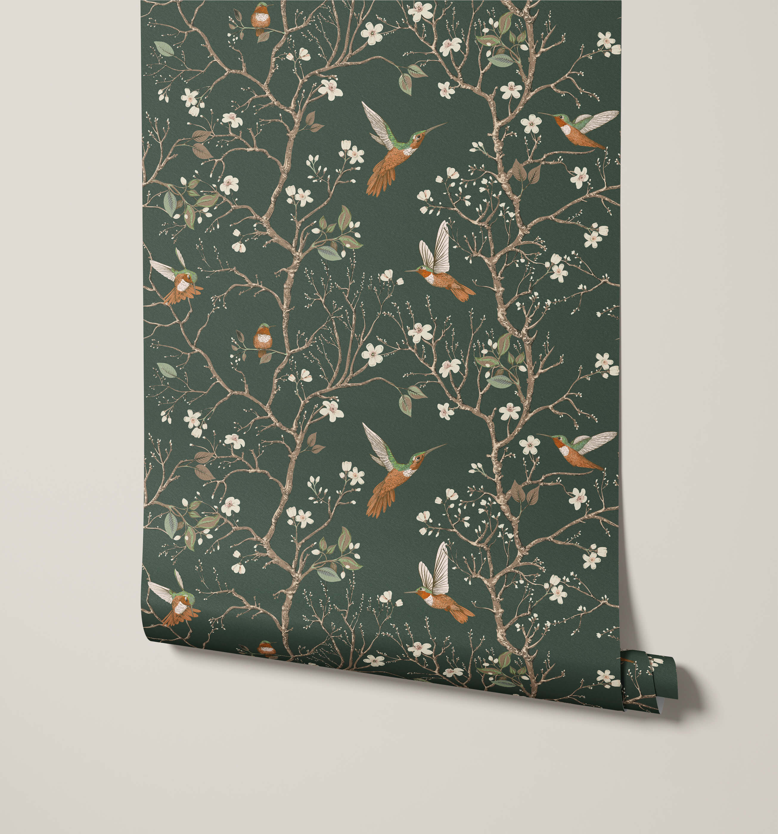 Bronte Hummingbird and Tree Branch Wallpaper