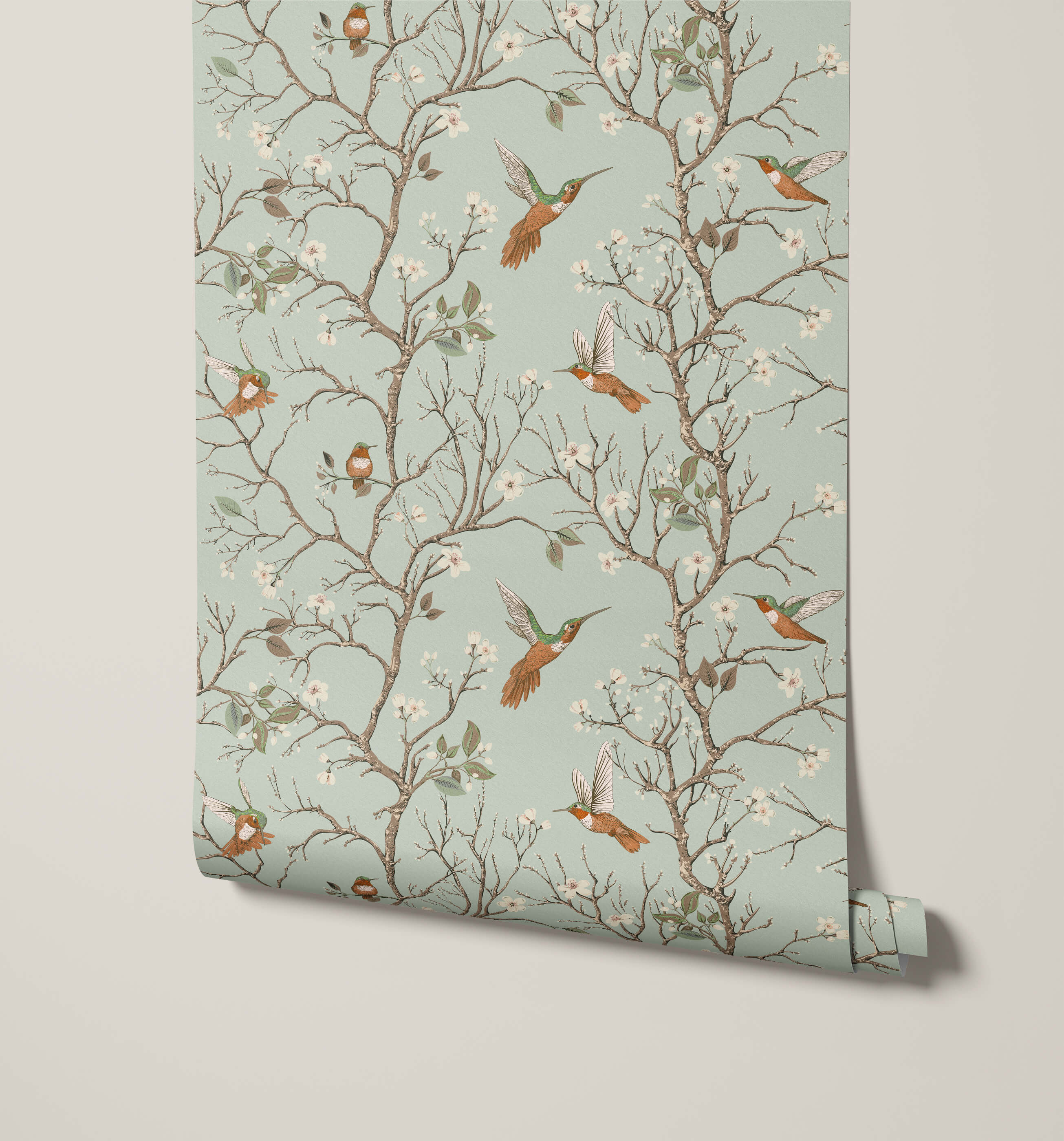 Bronte Hummingbird and Tree Branch Wallpaper