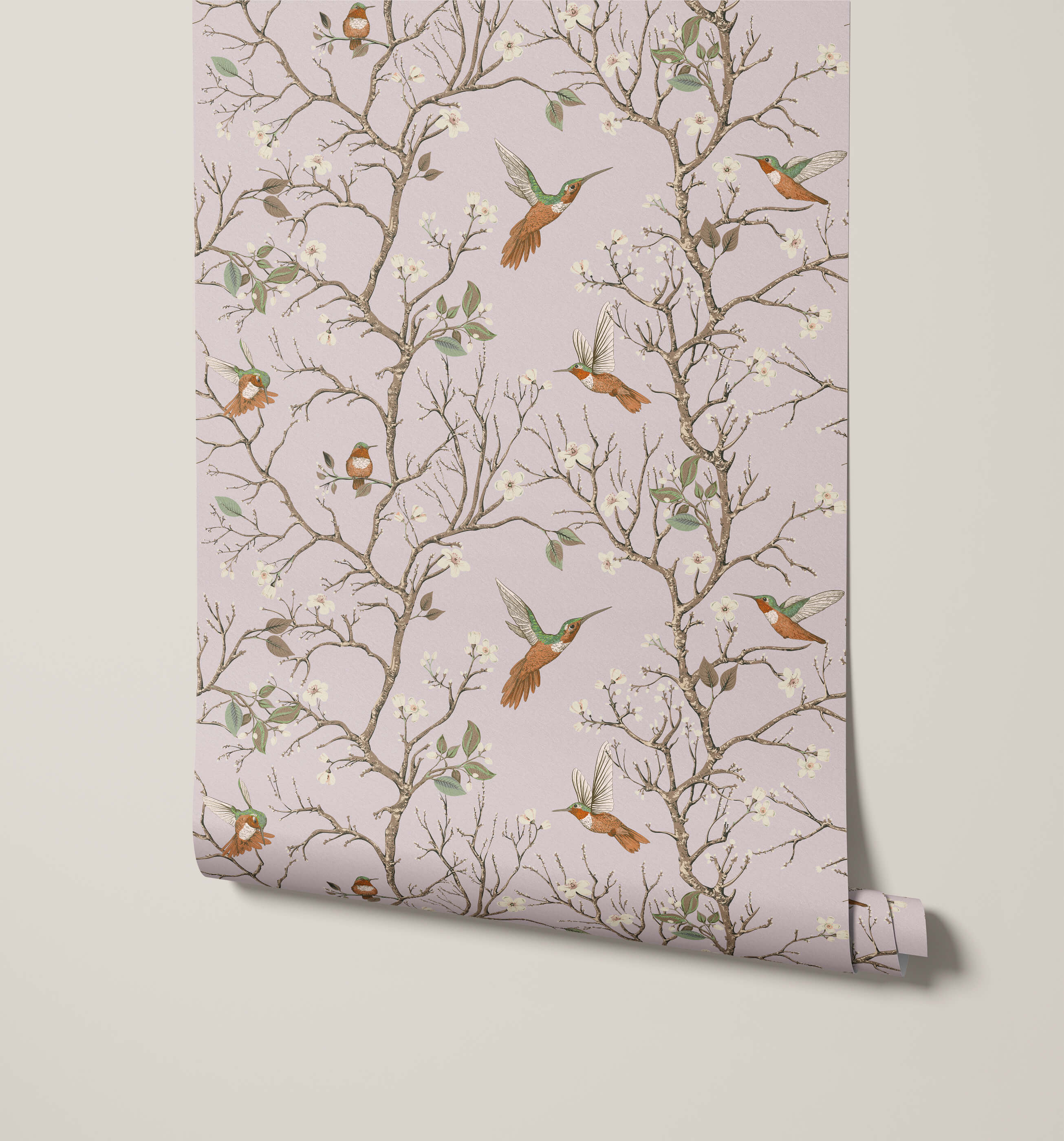Bronte Hummingbird and Tree Branch Wallpaper