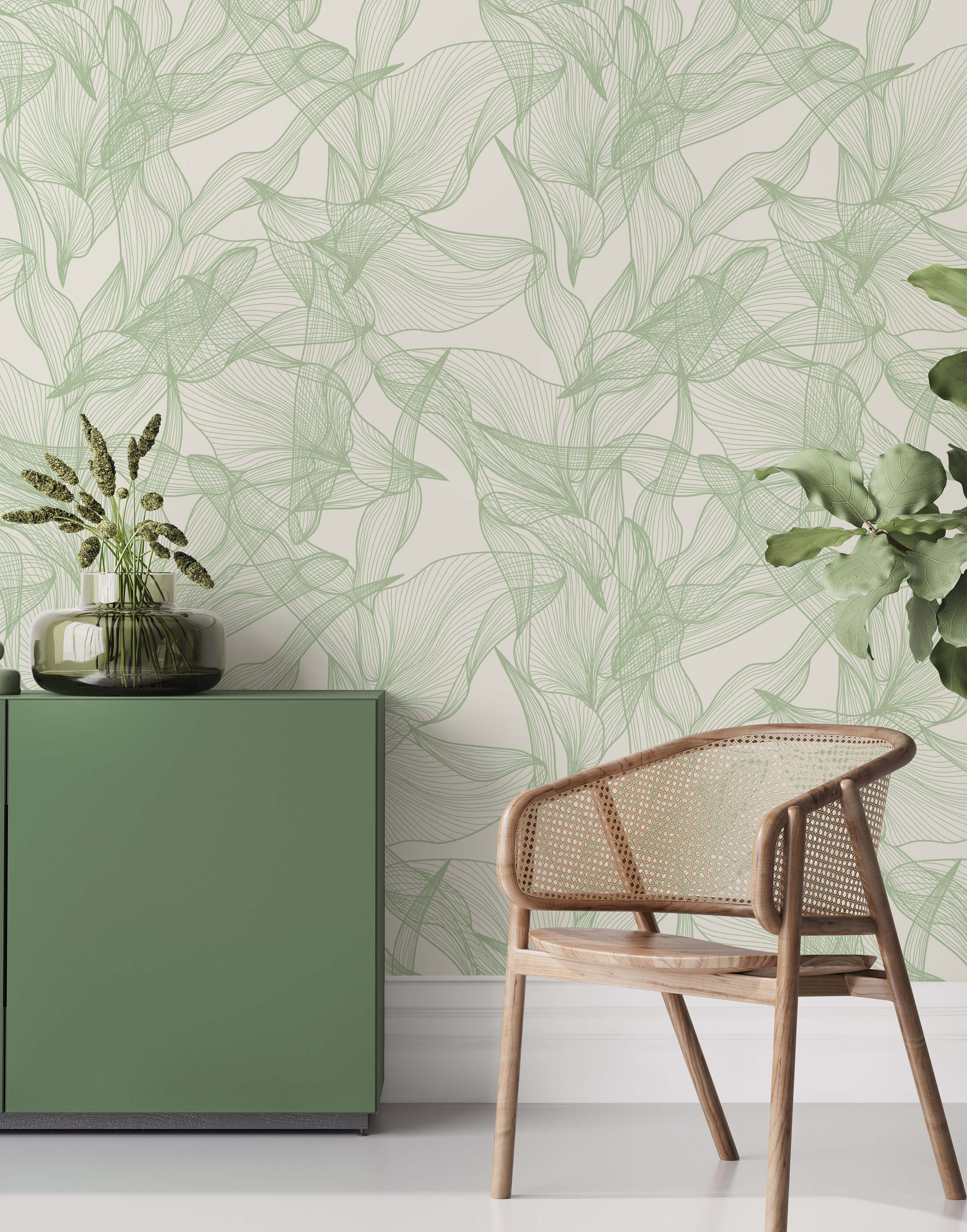 Float Abstract Floral Wallpaper