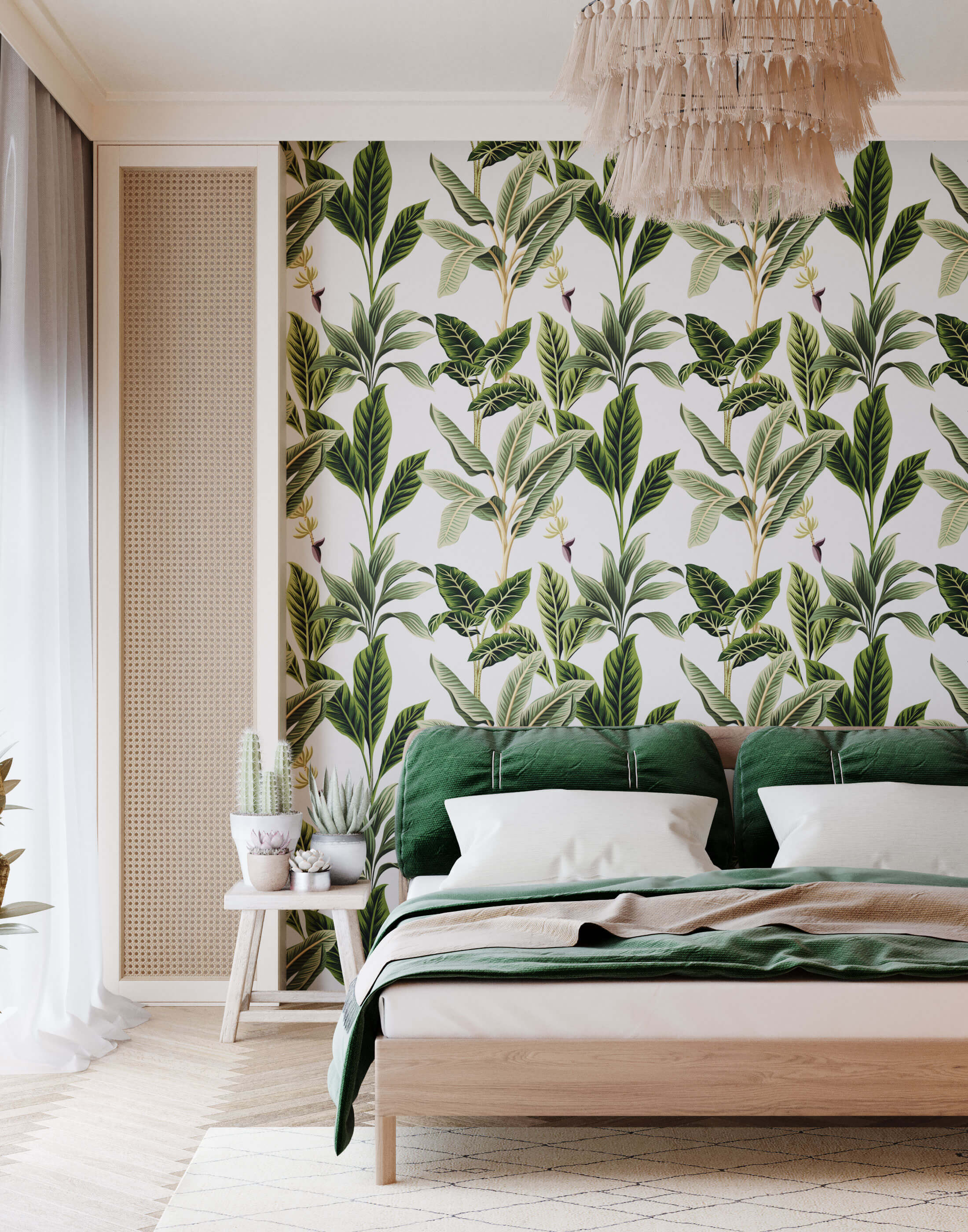 Flora Vintage Tropical Leaves Wallpaper