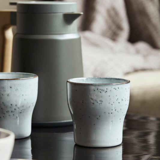 Grey Stoneware Mugs - Set of 4