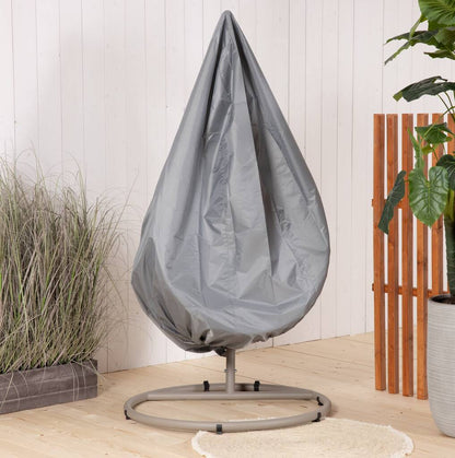 Weather-Resistant Hanging Egg Chair with Grey Wicker for All-Season Use