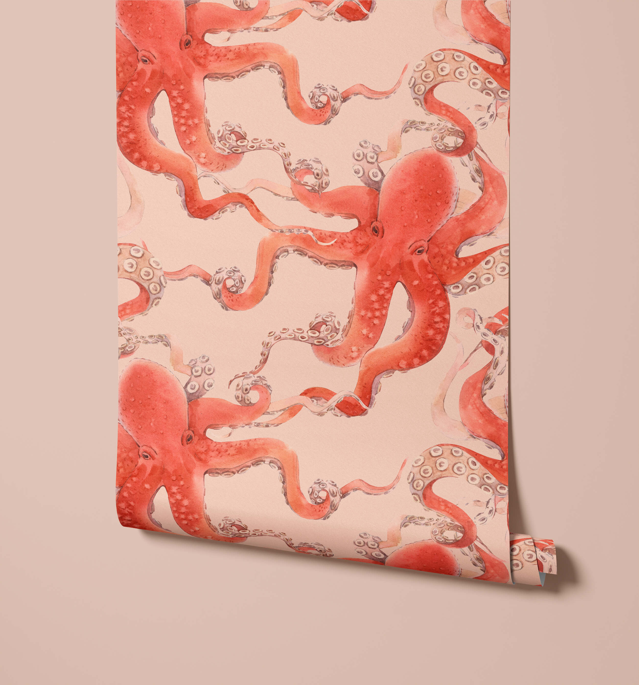 Kos Red Octopus Wallpaper