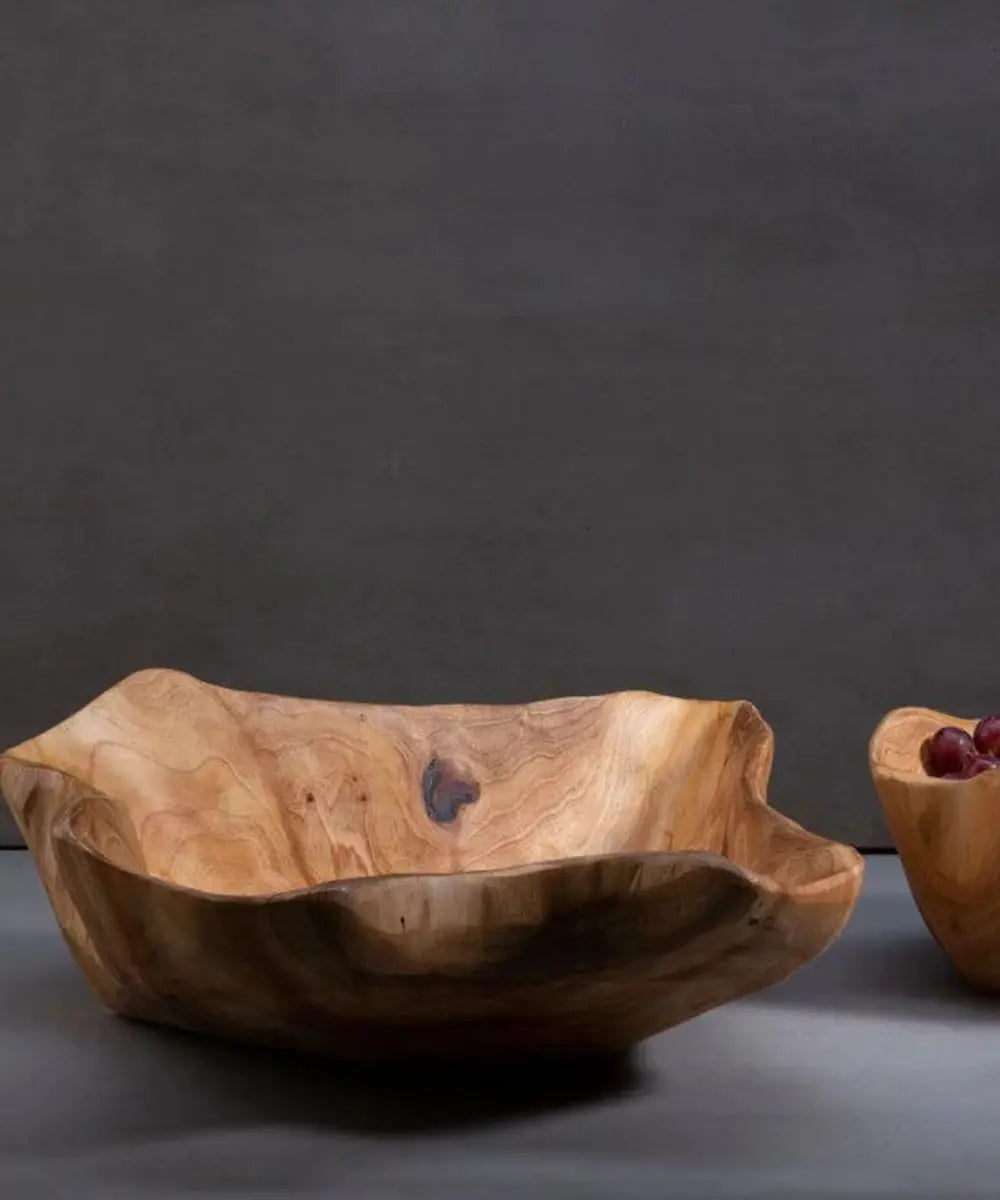 Sustainable cedar wood bowl perfect for decorative use