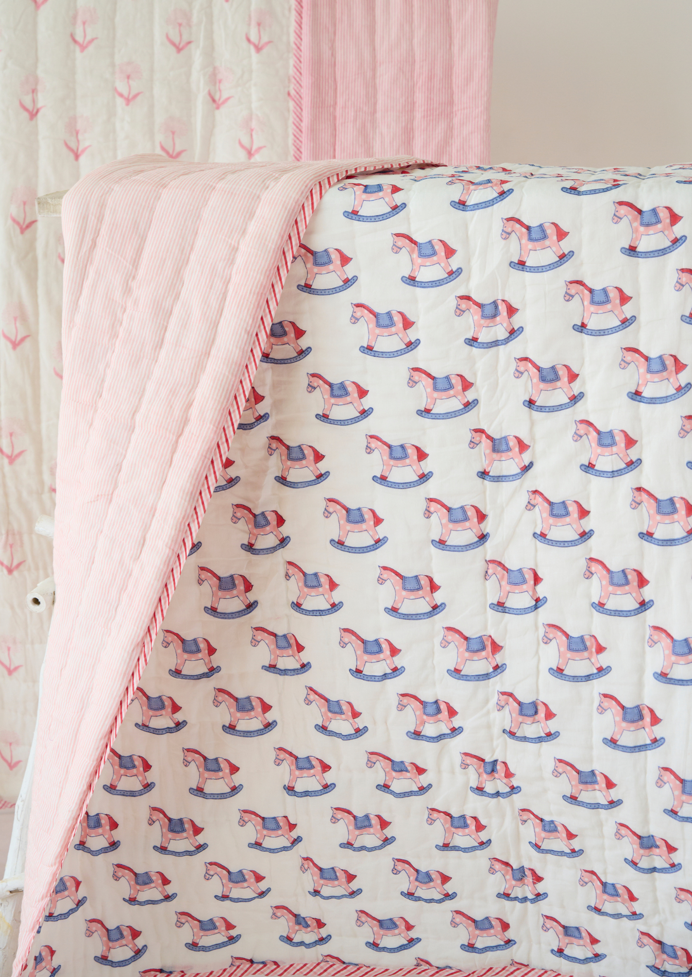 Large Rocking Horse Cot / Toddler Quilt