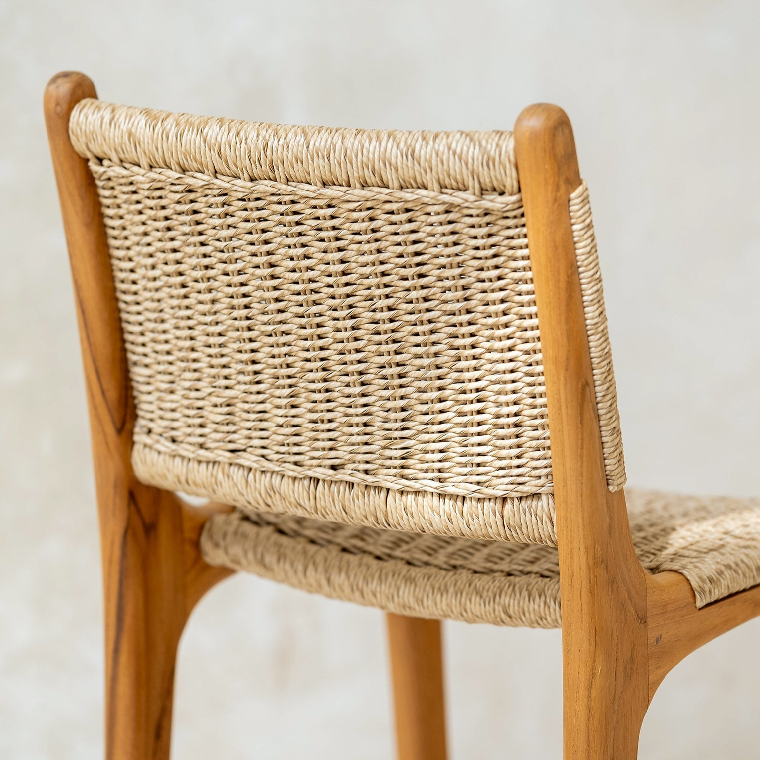 Zara Teak and Rattan Bar Stool