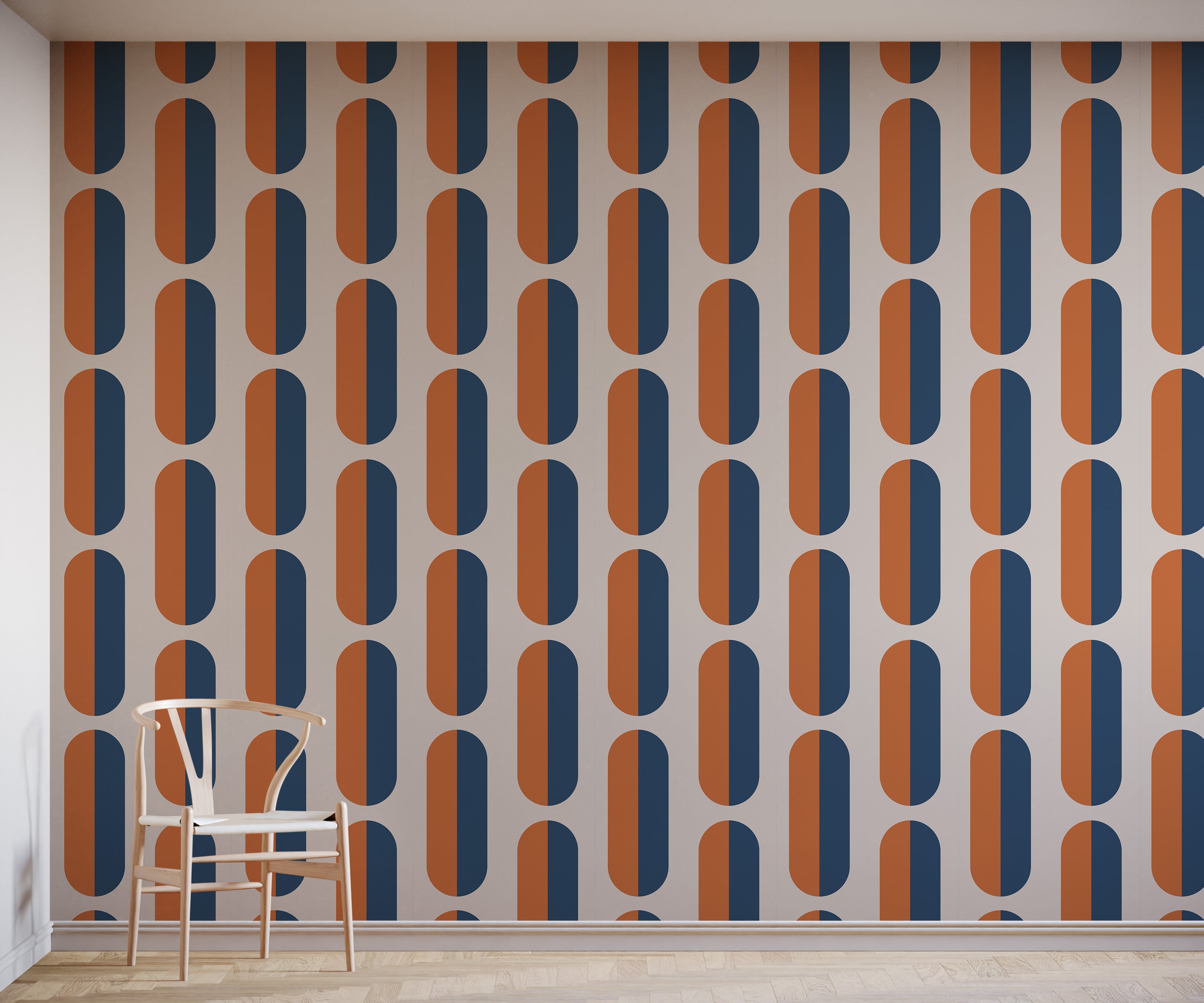 Sherbert Large Pill Shape Geometric Wallpaper