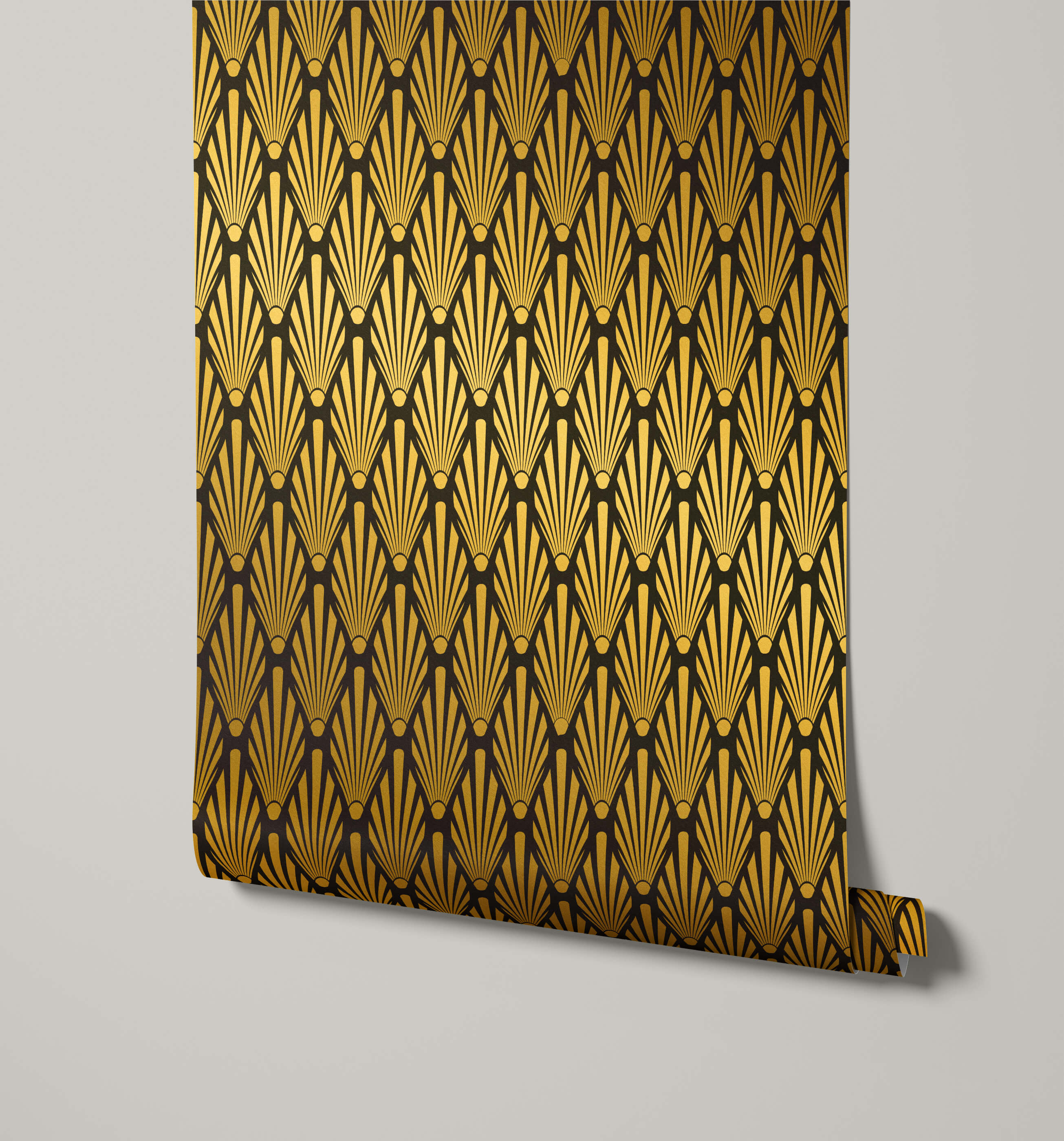 Strauss Bold Art Deco Fan Wallpaper