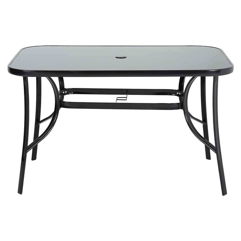 Weather-Resistant Glass Top Garden Table