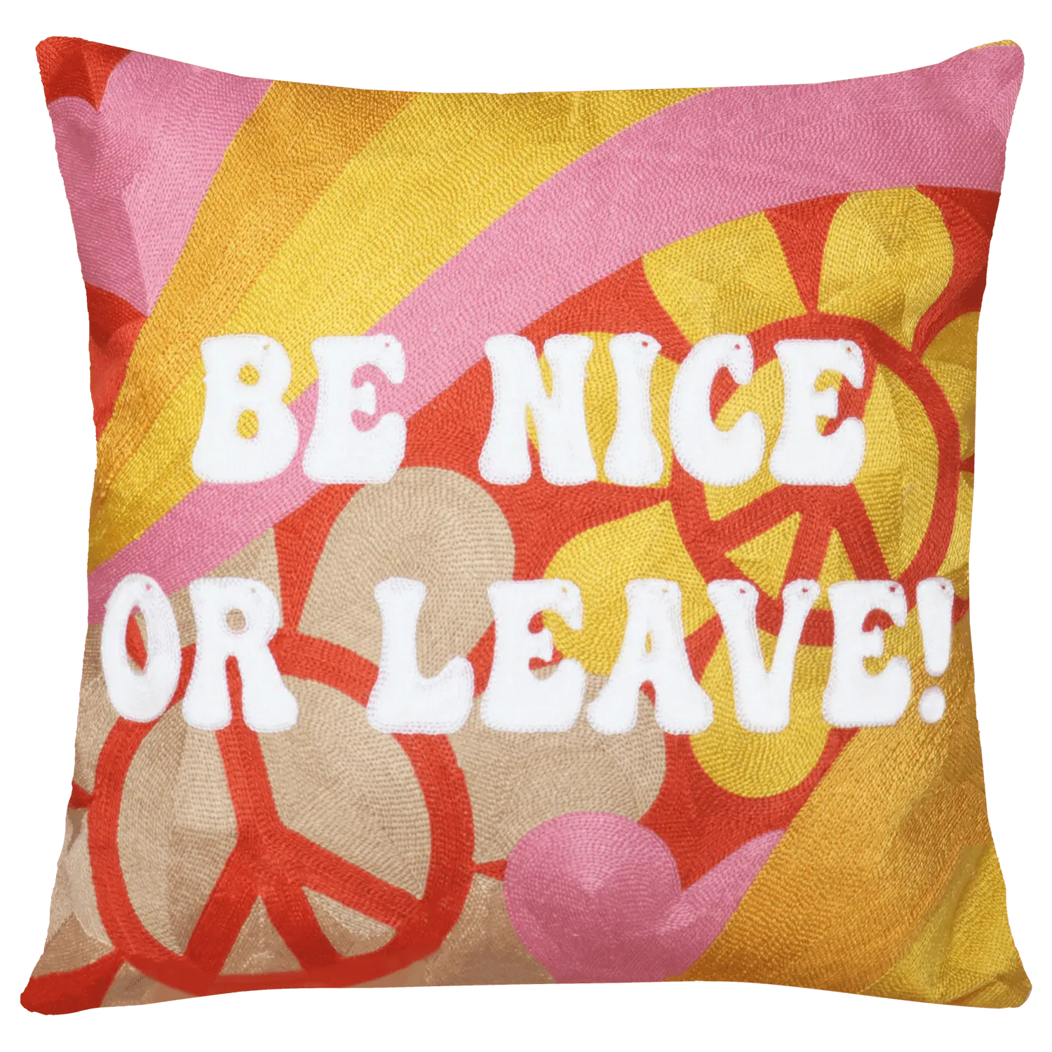 Be Nice or Leave Needlepoint Cushion