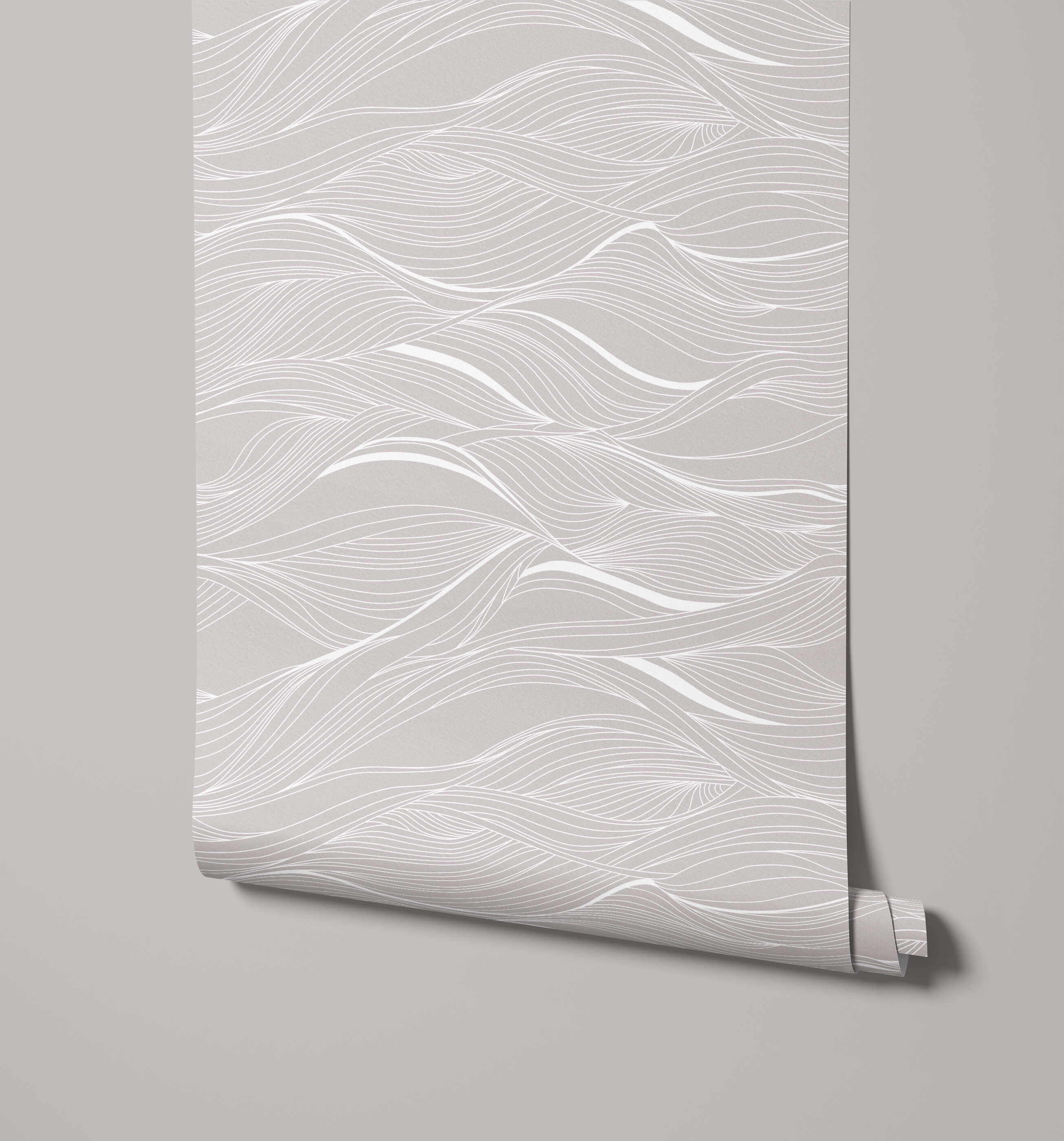 Whisper Minimalist Abstract Wavy Line Wallpaper