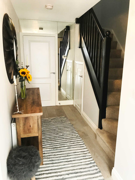 Hallway and stairs: check out this new build home in the UK - it's eclectic, glamorous and welcoming @my_home_impression