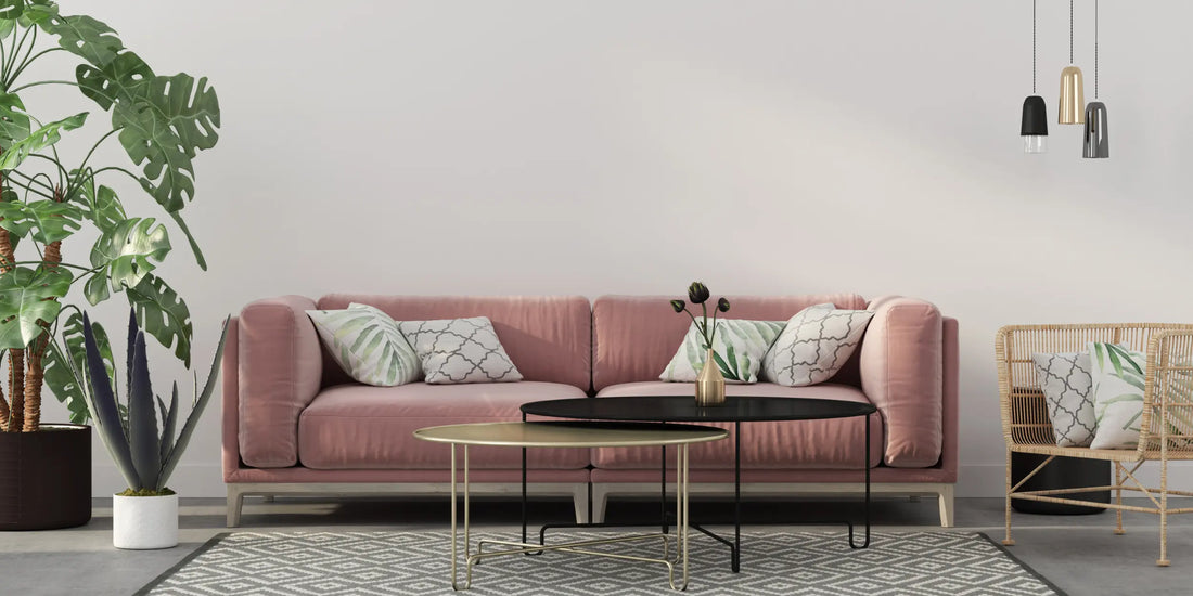 Gray and pink living room deals