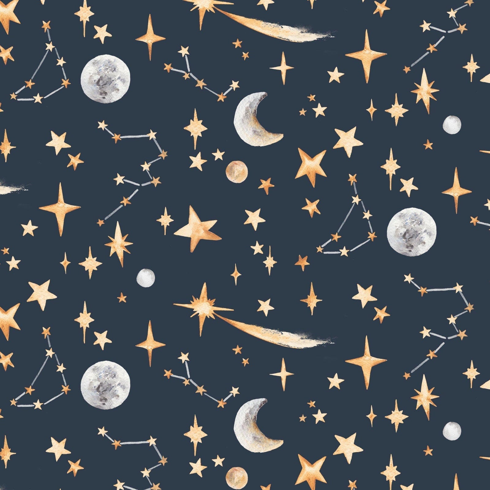 Moon and Stars Children's Wallpaper