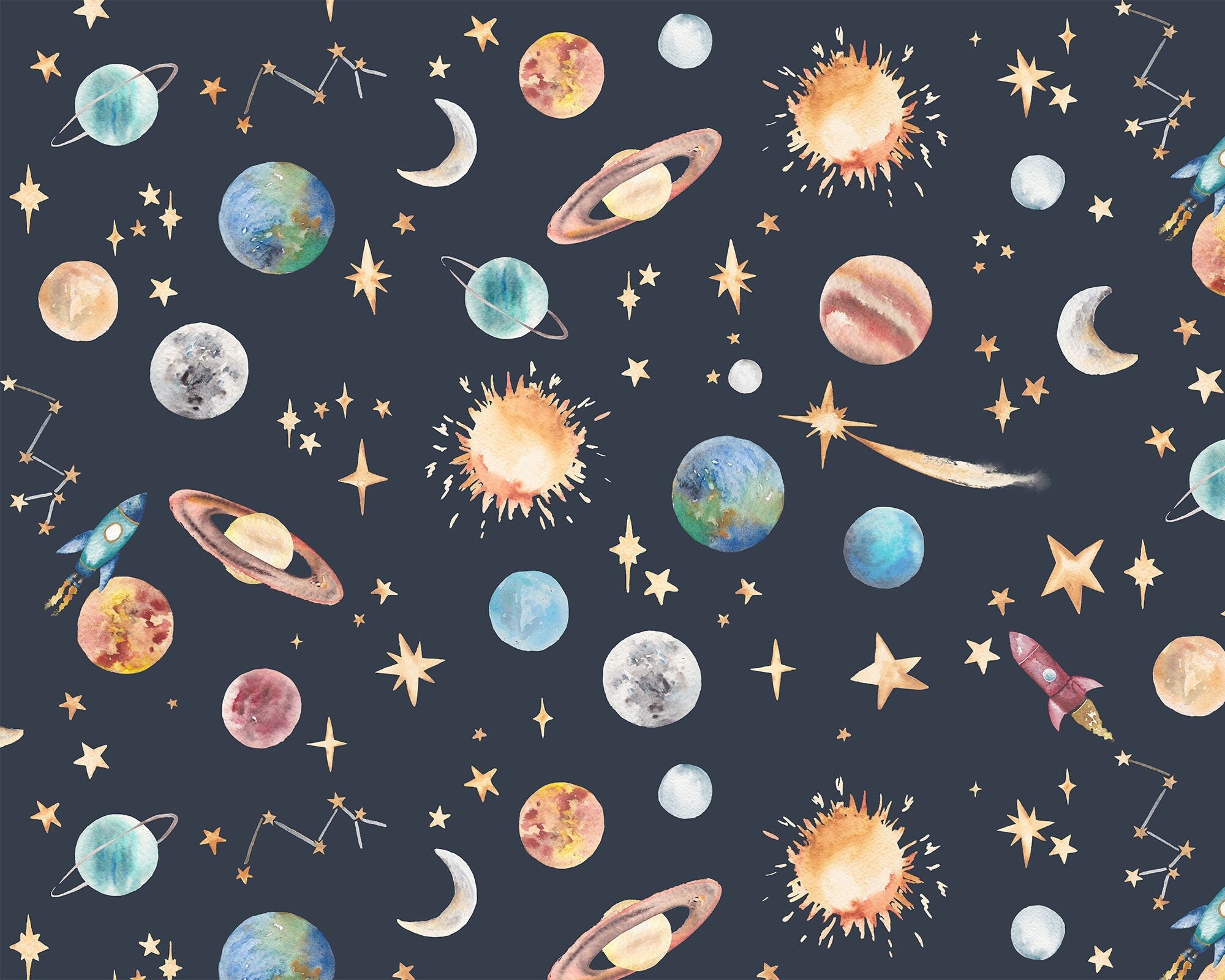 Outer Space Children's Wallpaper