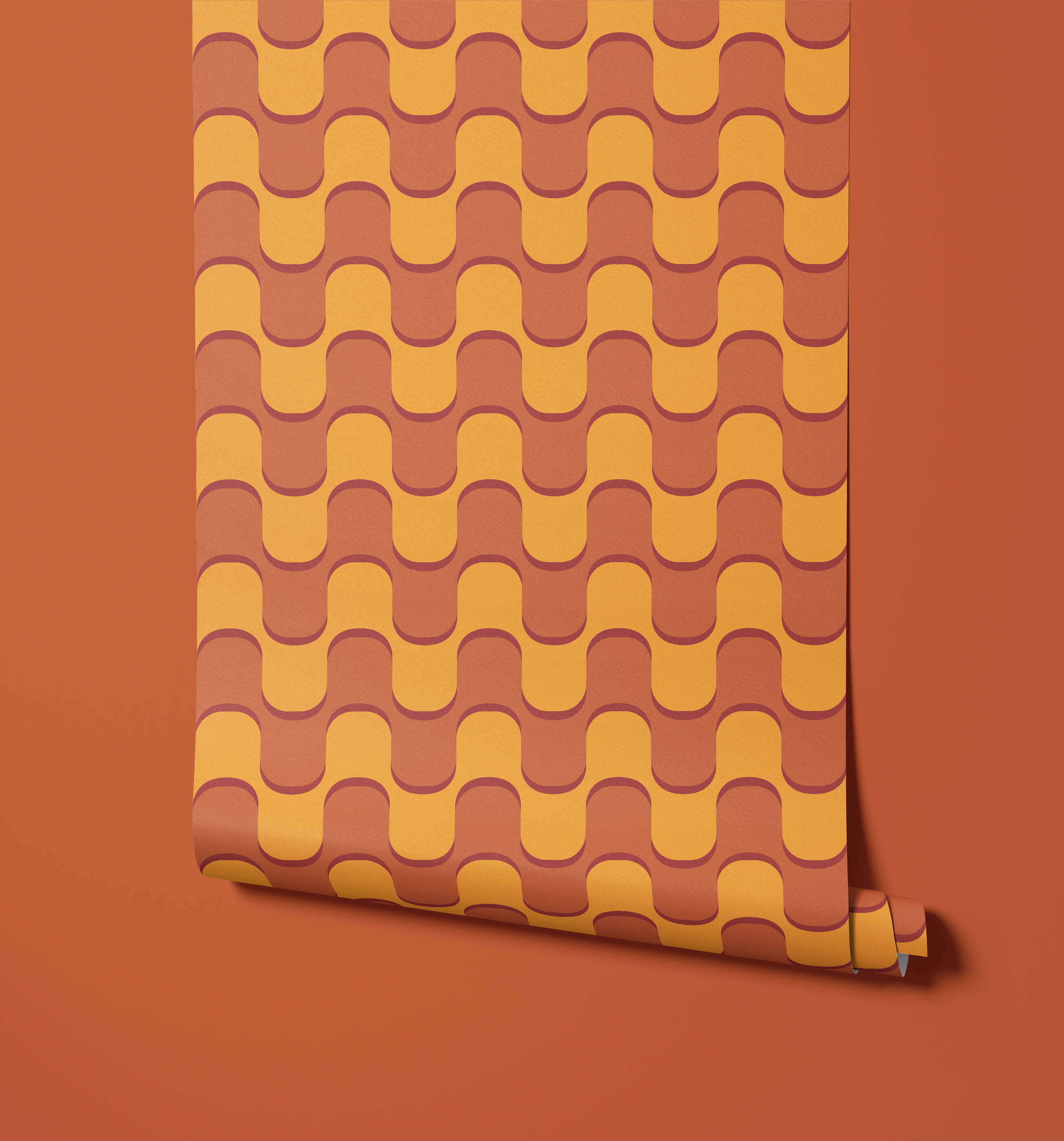 Ballinger Retro Squiggle Pattern Wallpaper