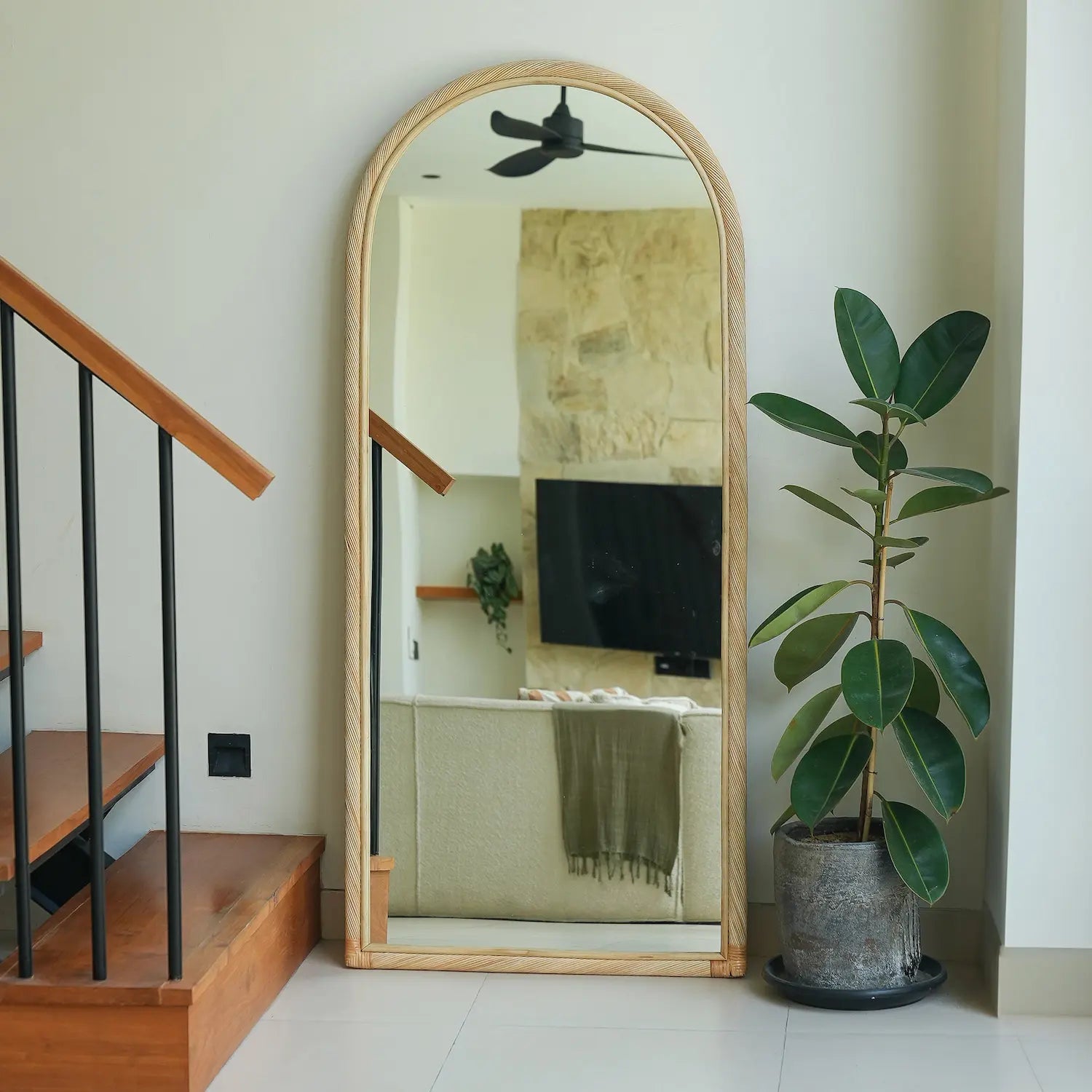 Citra Teak Leaning Mirror
