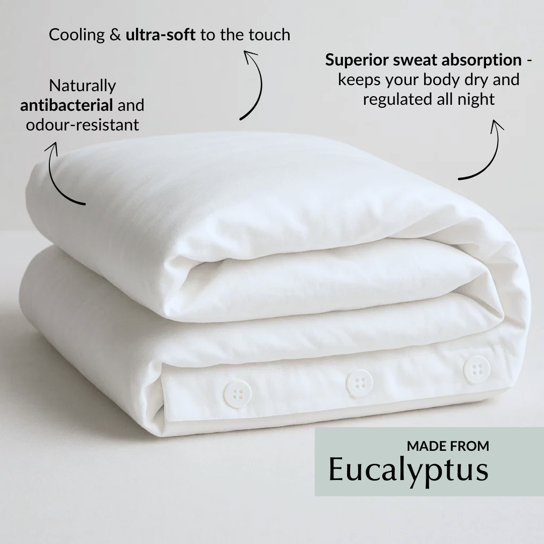 Cool and Comfy Eucalyptus Silk Duvet Cover in White