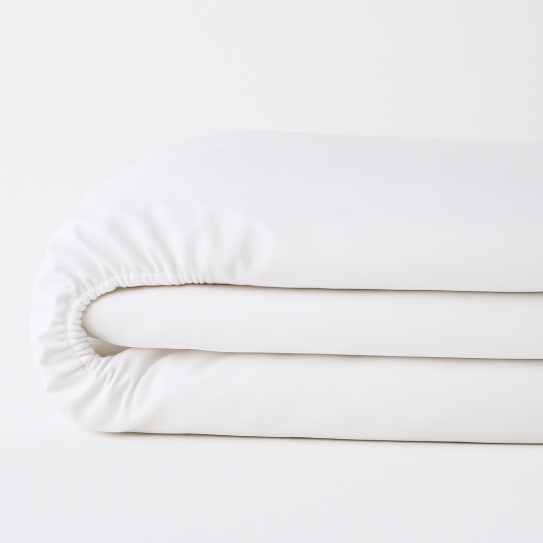 Cool and Comfy Eucalyptus Silk Fitted Sheet in White
