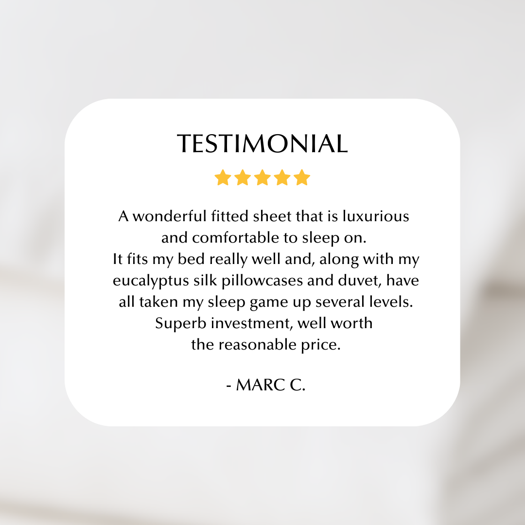 Cool and Comfy Eucalyptus Silk Fitted Sheet in White