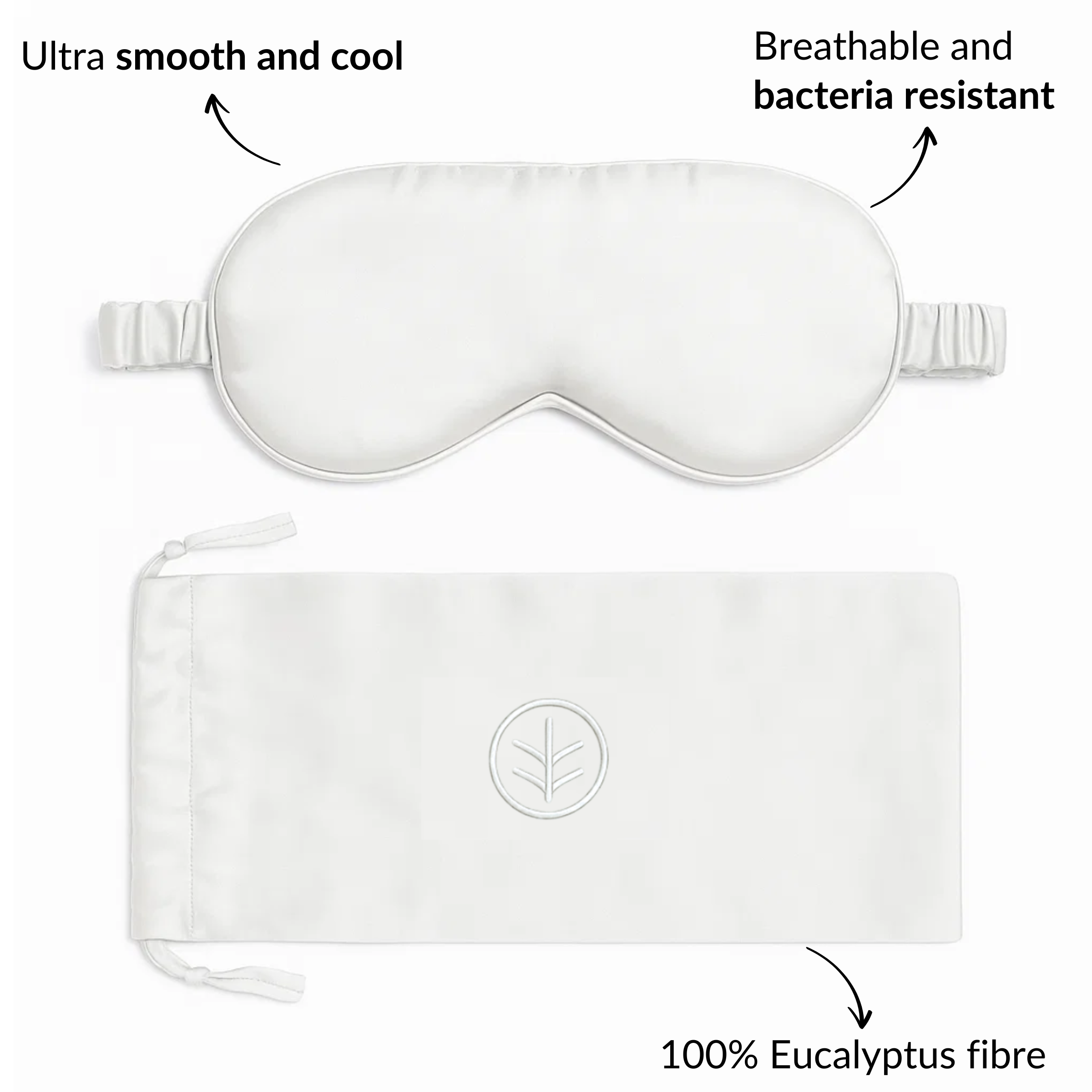 Eucalyptus Silk Sleep Eye Mask in White