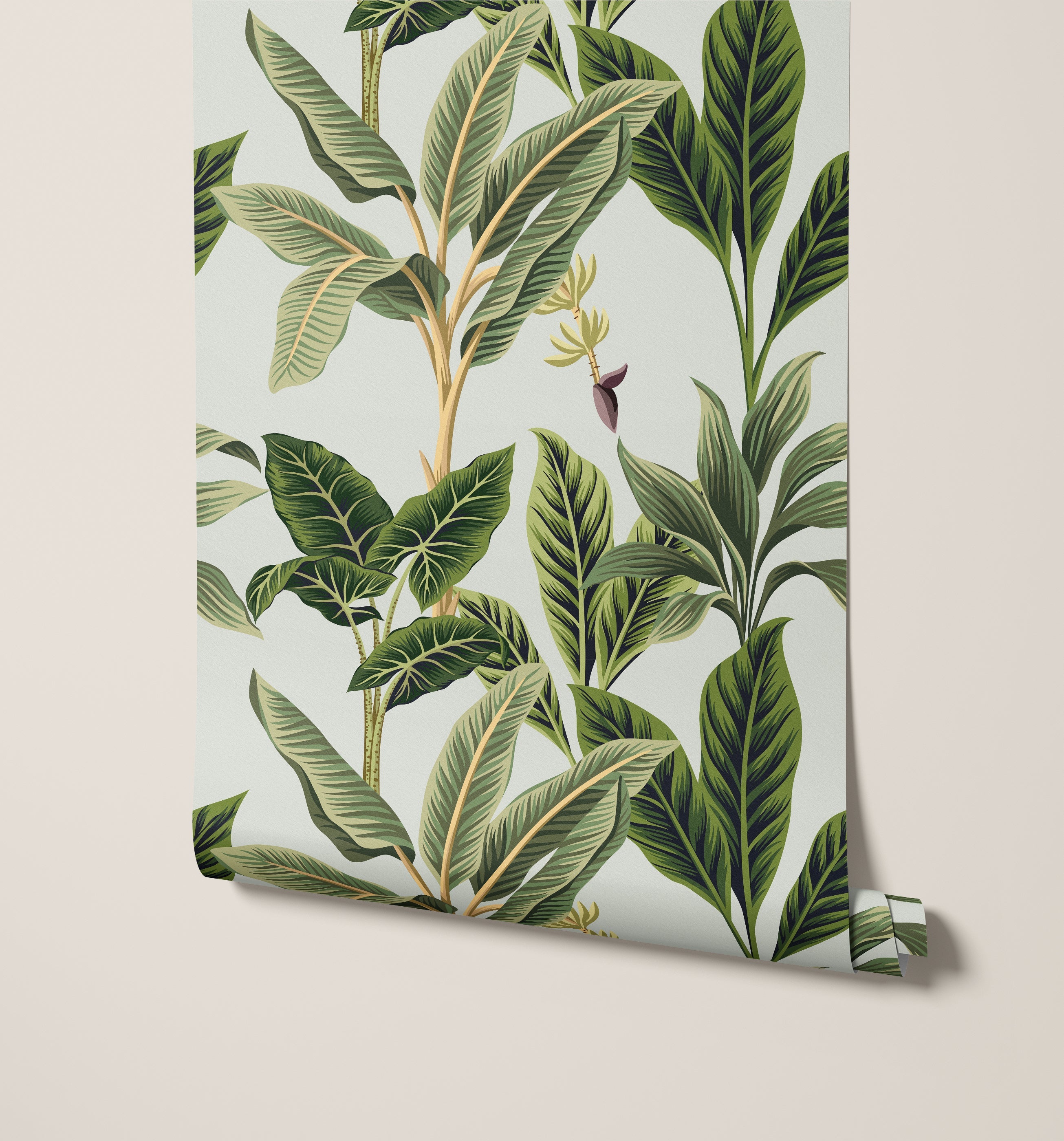 Flora Vintage Tropical Leaves Wallpaper