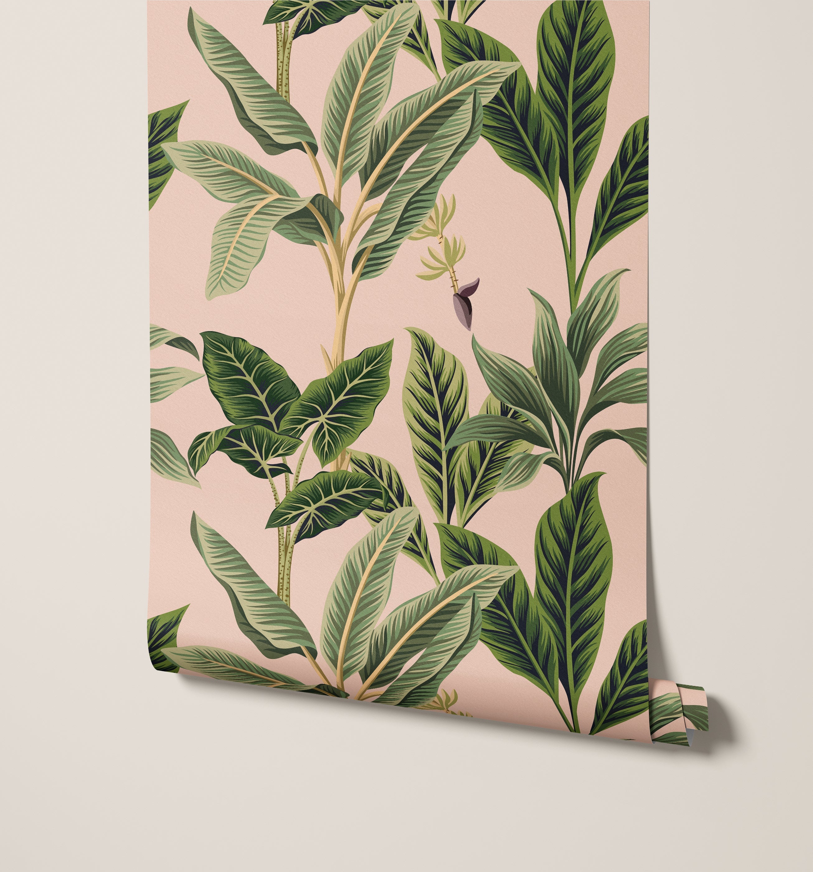 Flora Vintage Tropical Leaves Wallpaper