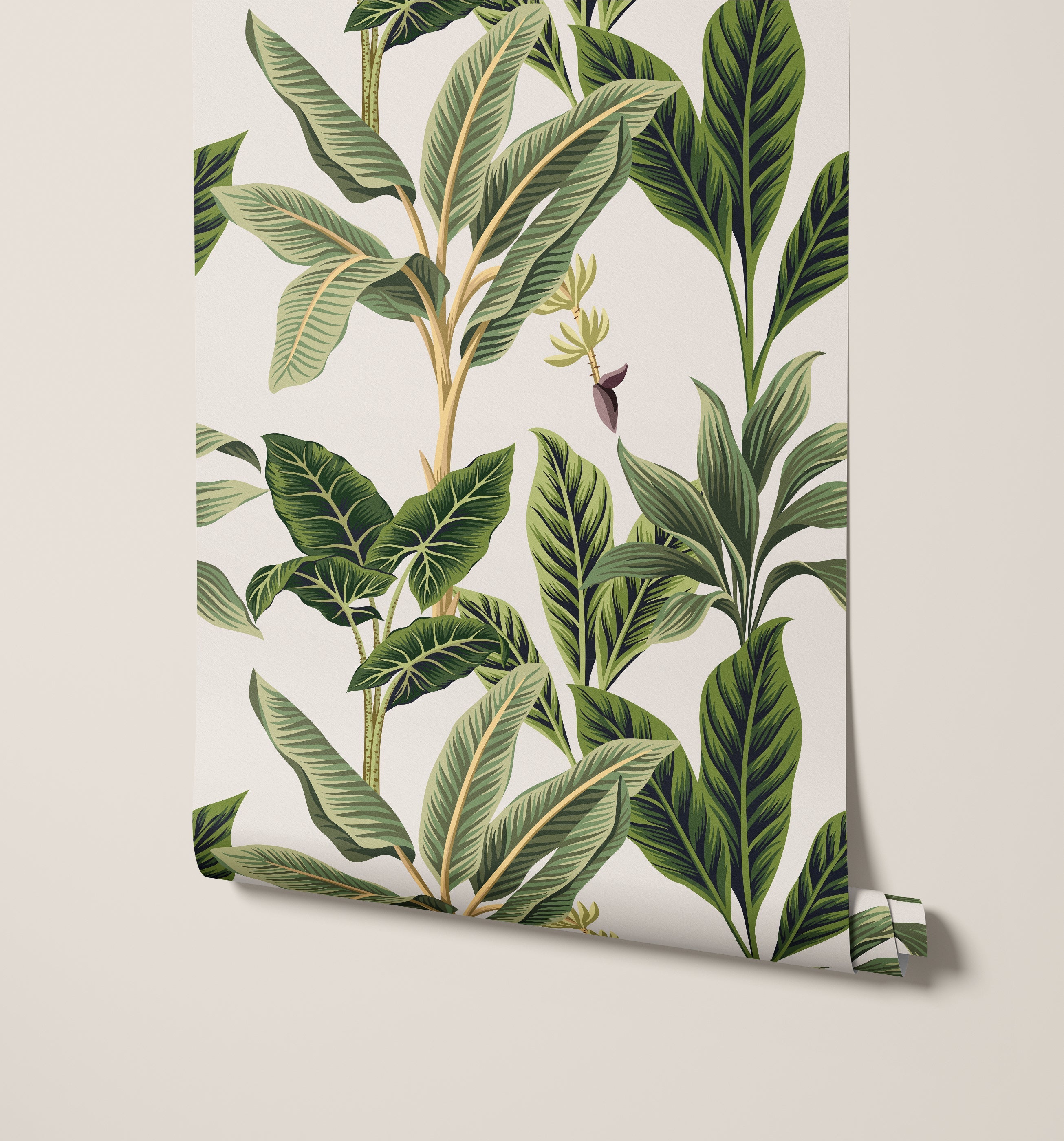 Flora Vintage Tropical Leaves Wallpaper