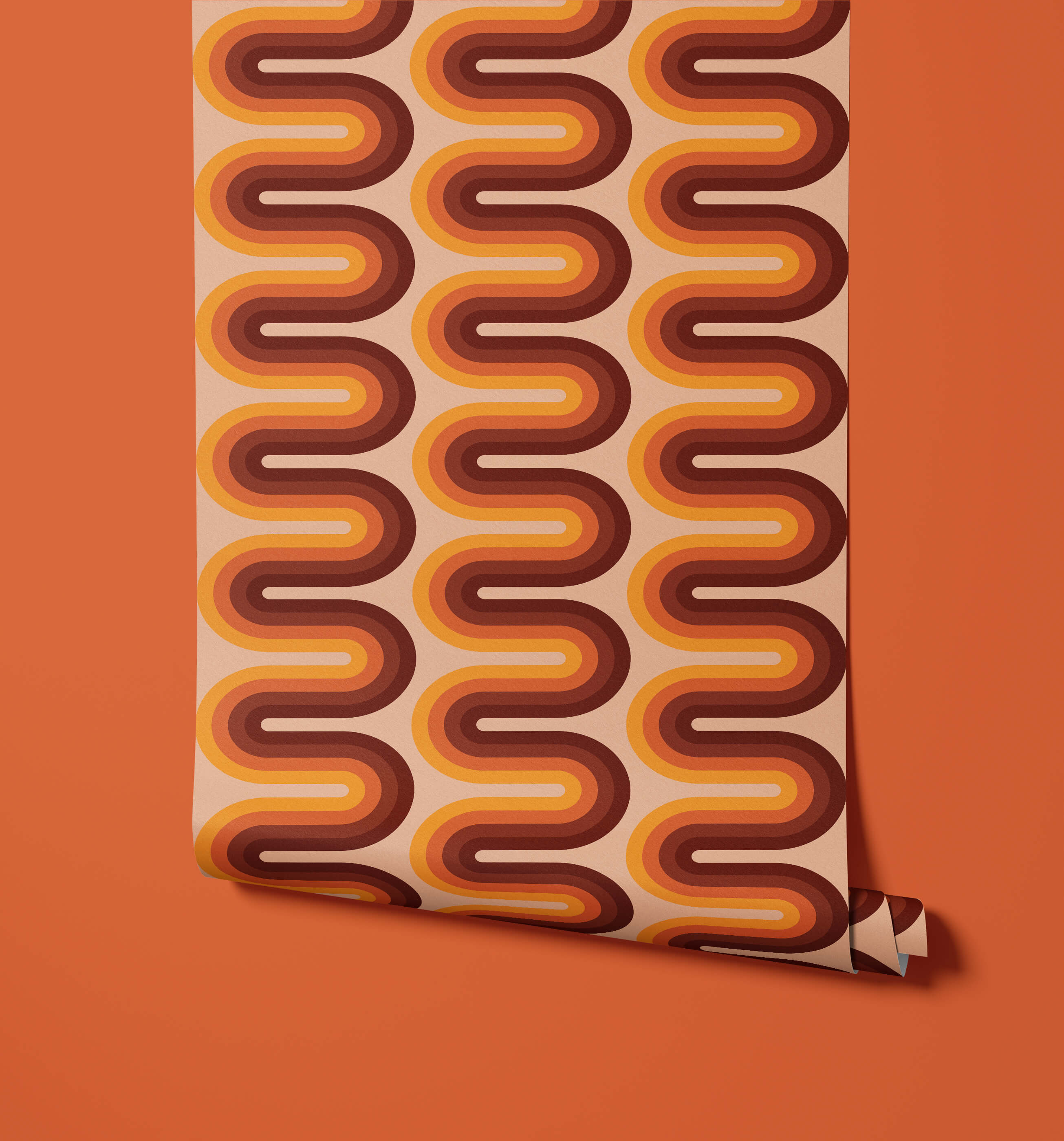Fresno Retro Wiggle Stripe Wallpaper