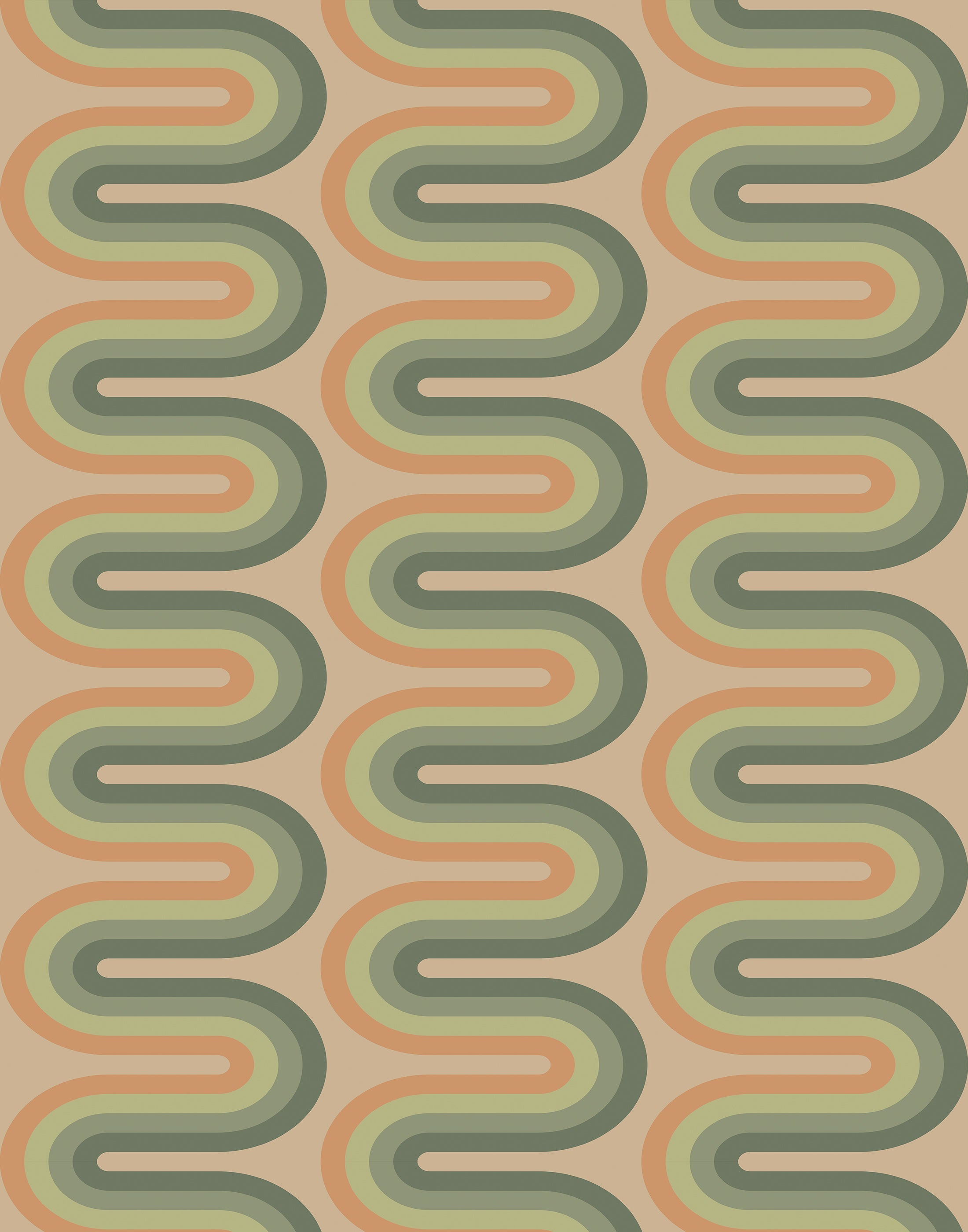 Fresno Retro Wiggle Stripe Wallpaper