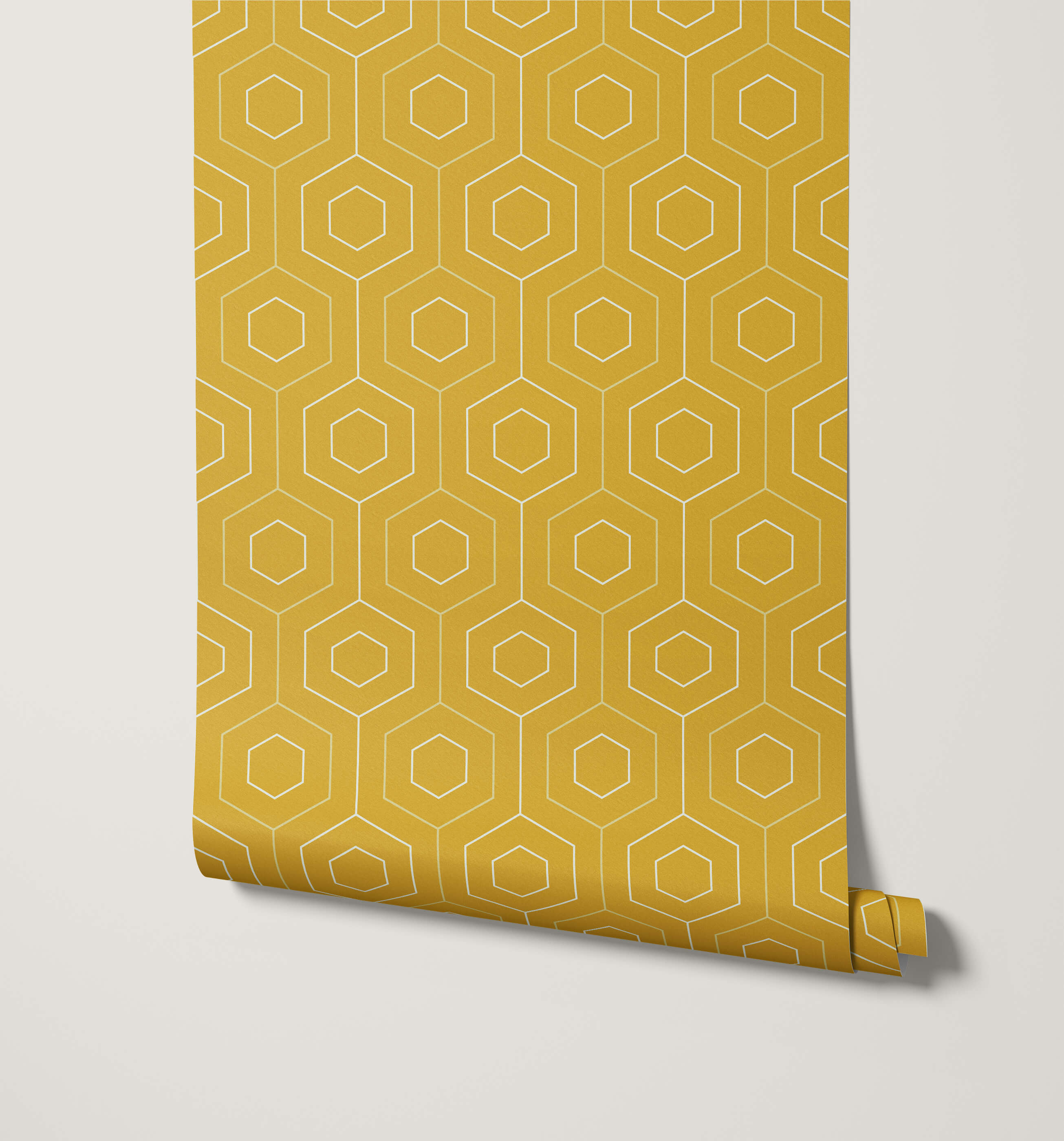 Hive Hexagonal Line Wallpaper