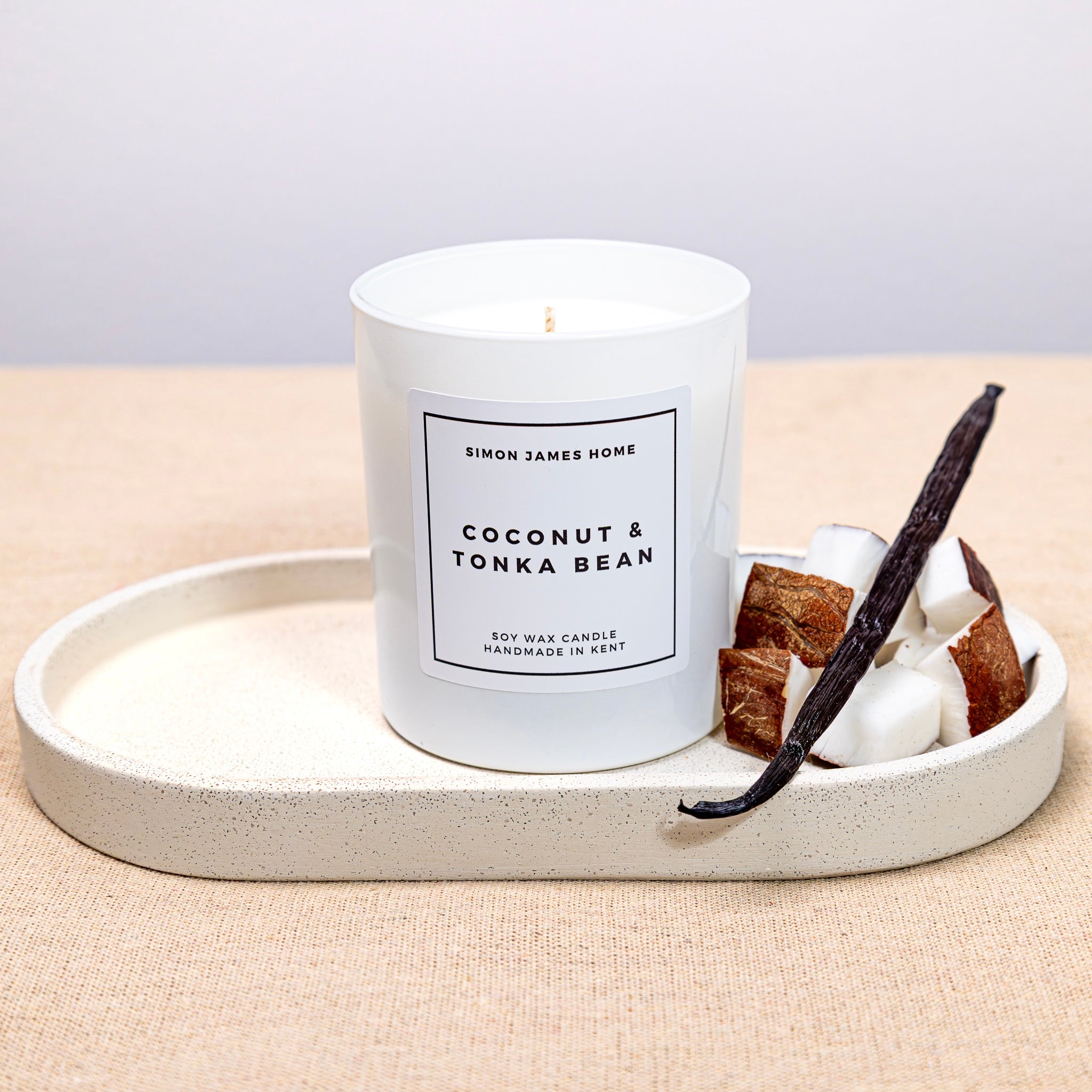 Coconut and Tonka Bean Handmade Soy Wax Candle