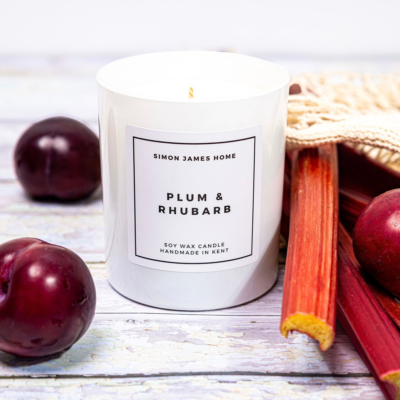 Plum and Rhubarb Handmade Soy Wax Candle