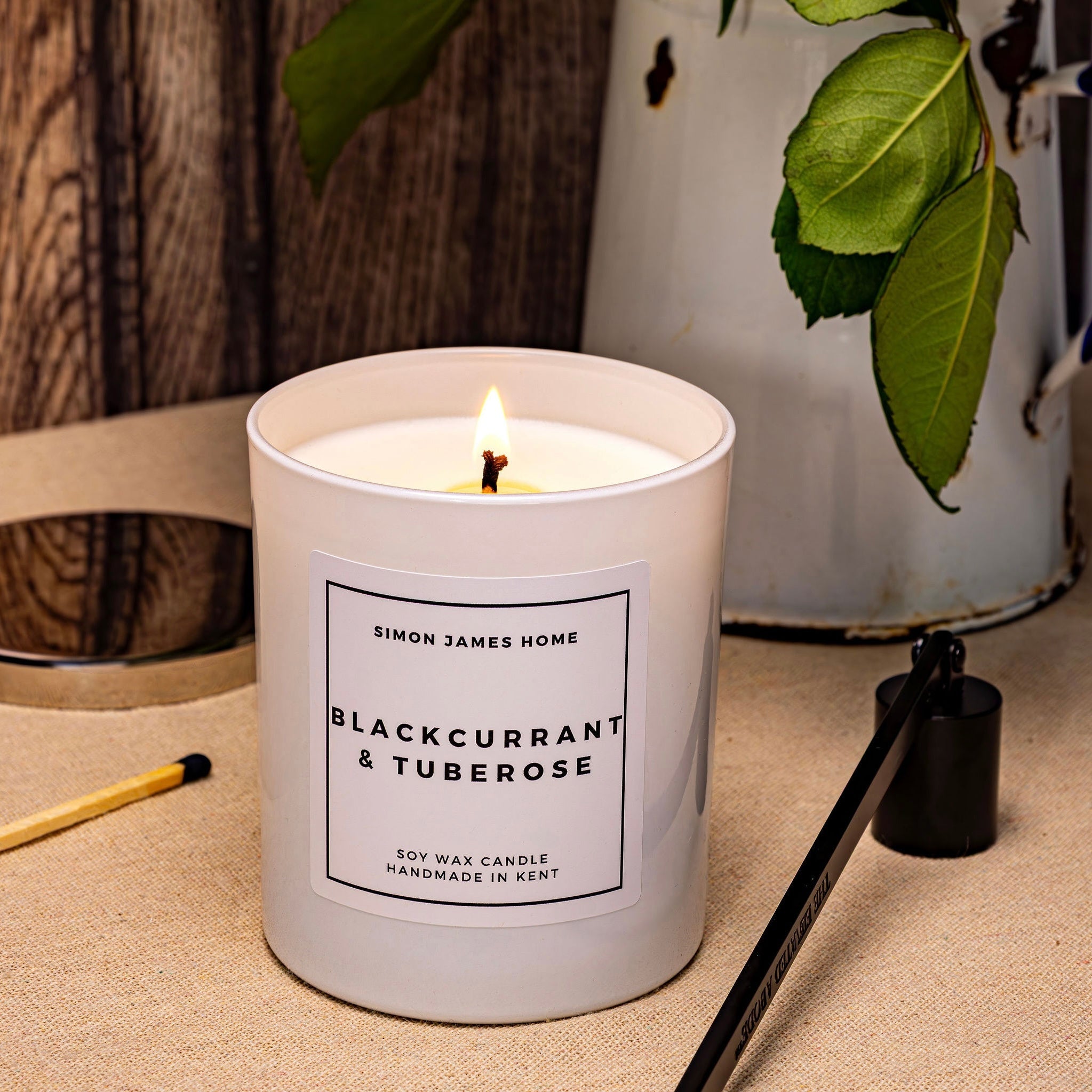 Blackcurrant and Tuberose Handmade Soy Wax Candle