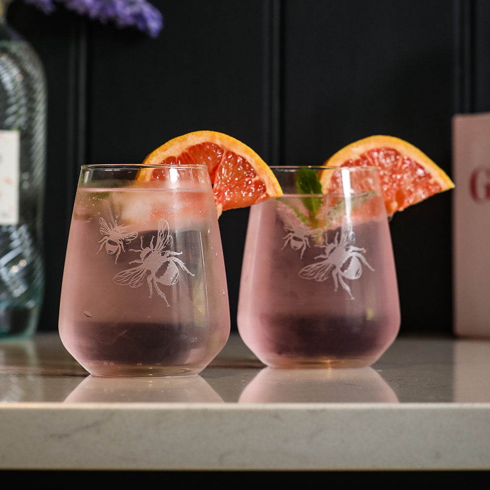 Bee Stemless Glasses - Set of 2