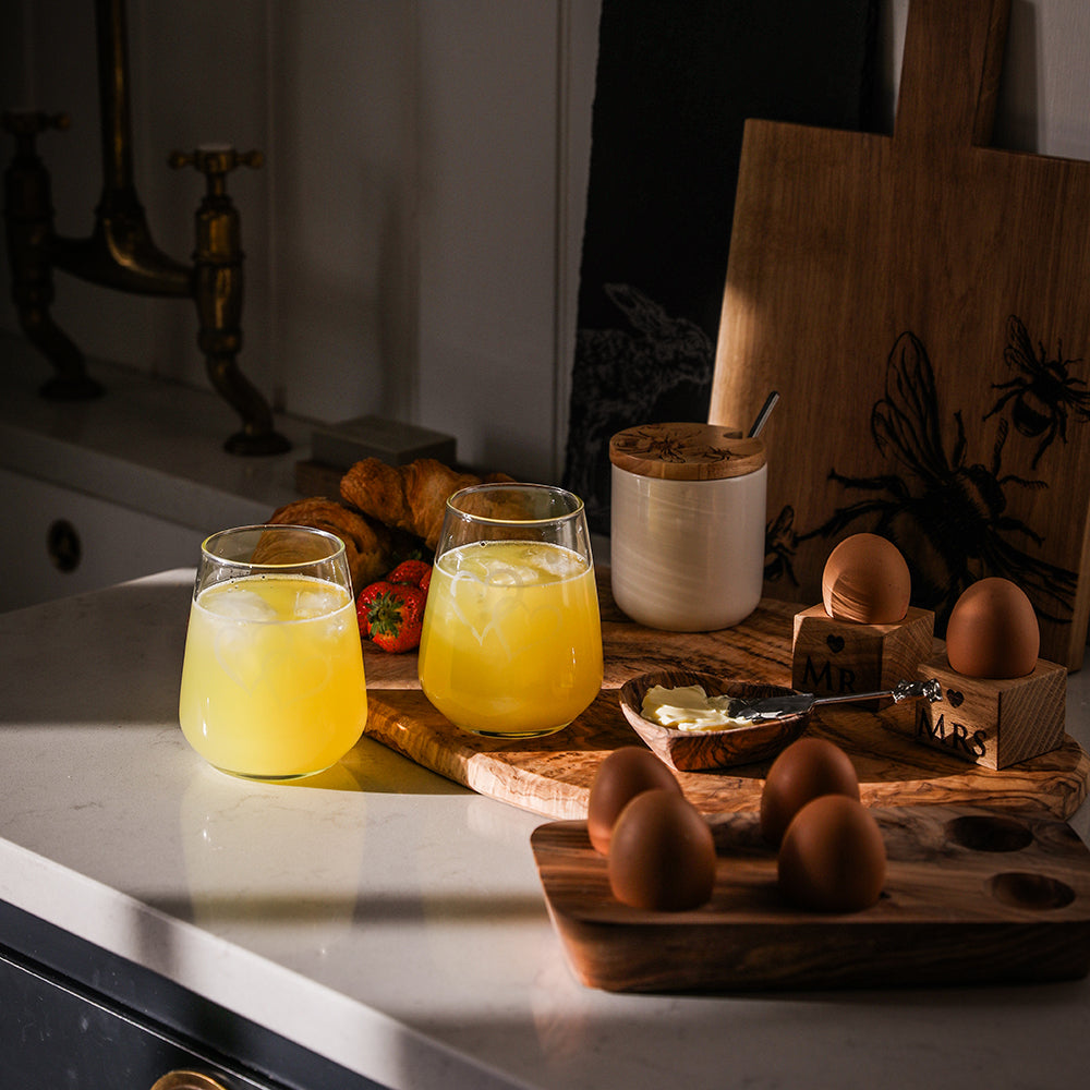 Love Hearts Stemless Glasses - Set of 2