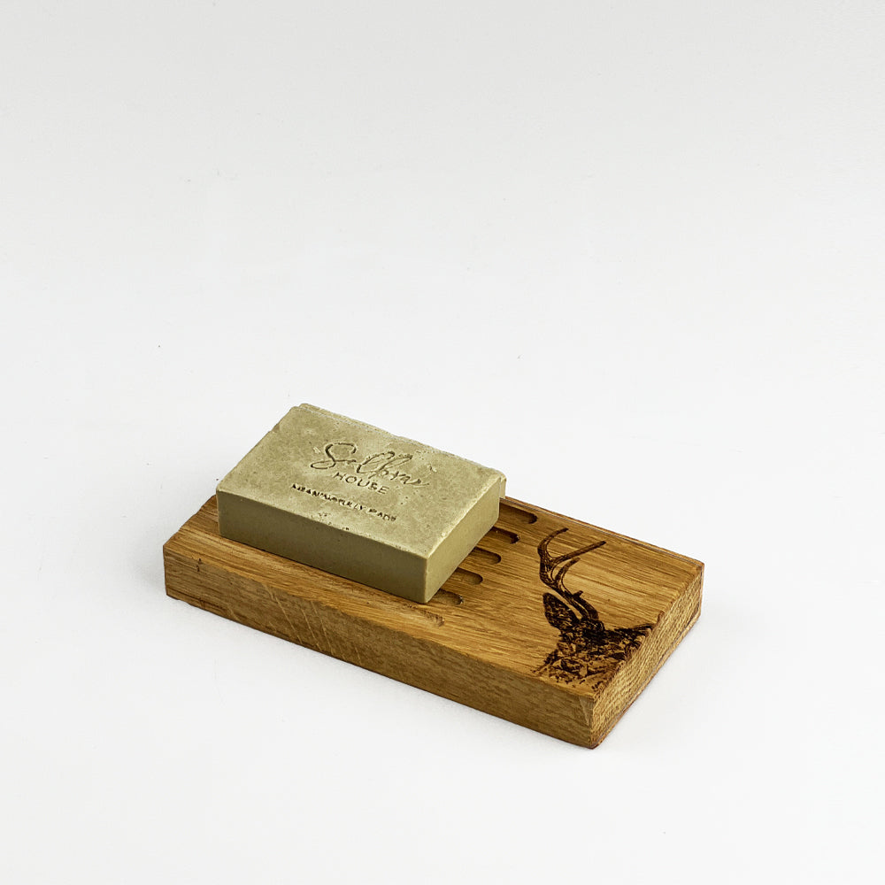 Stag Prince Oak Soap Dish and Soap Set