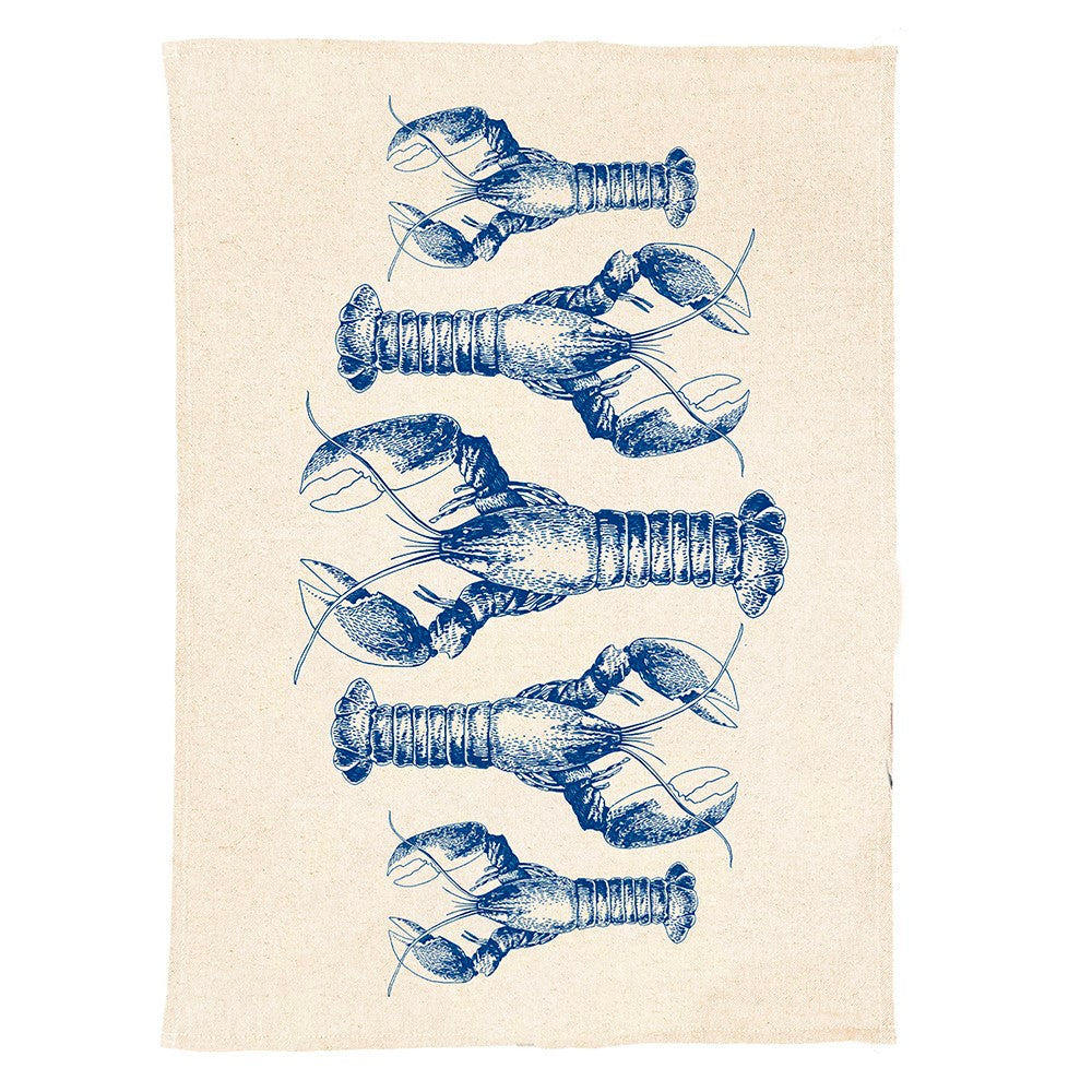 Lobster Repeat Linen Tea Towel
