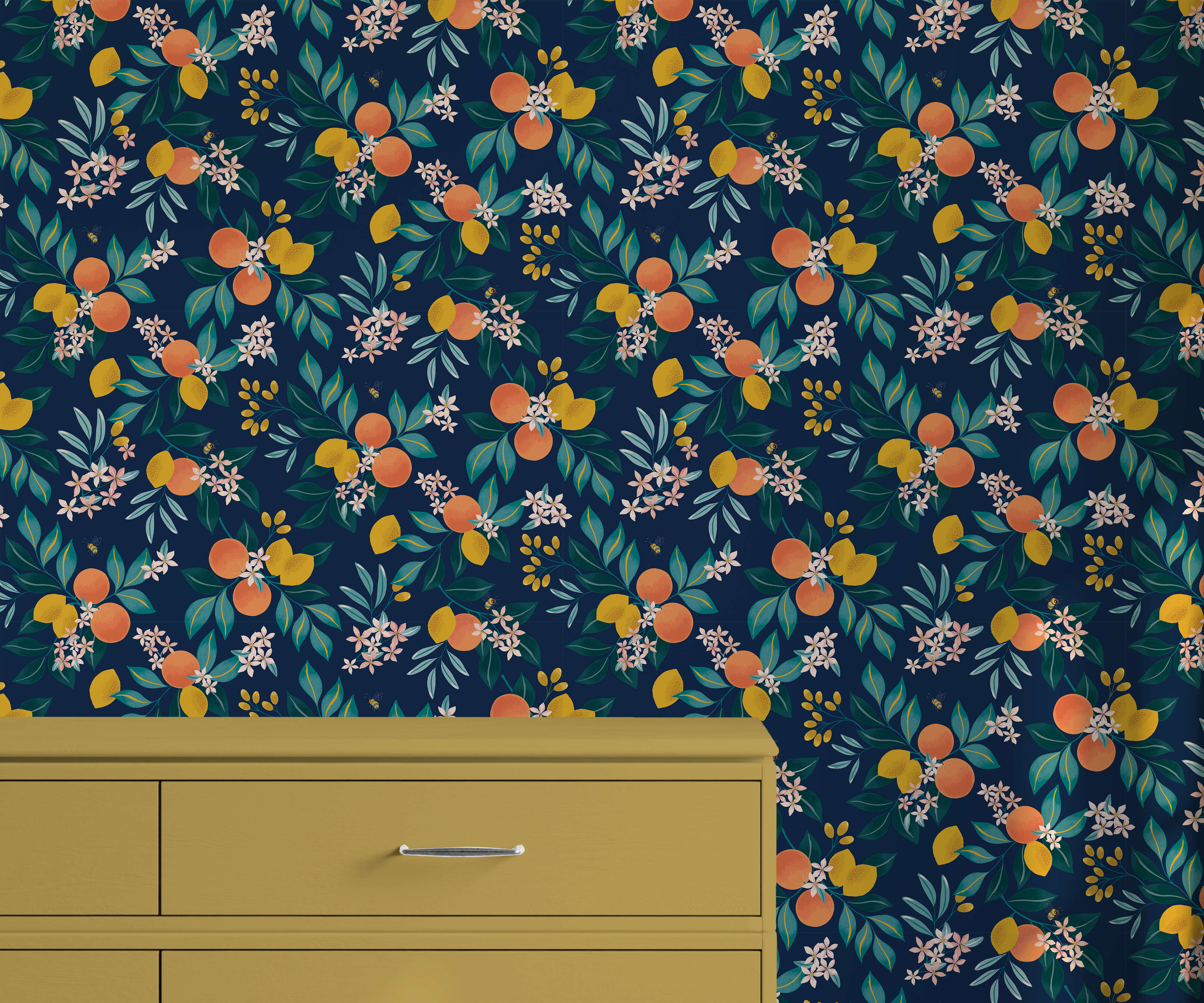 Limonata Lemon and Orange Fruit Wallpaper