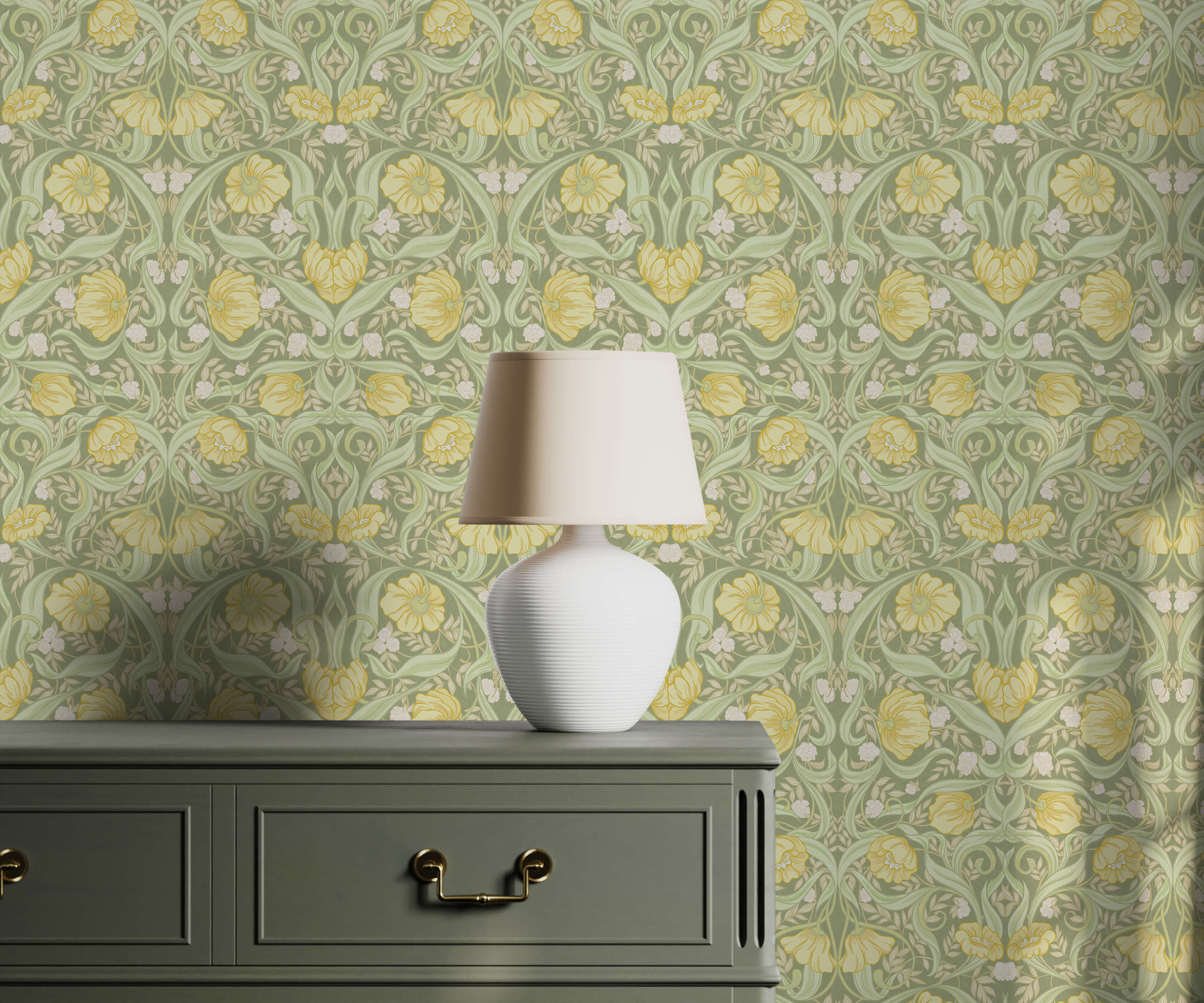 Mildred Vintage Tulip Wallpaper