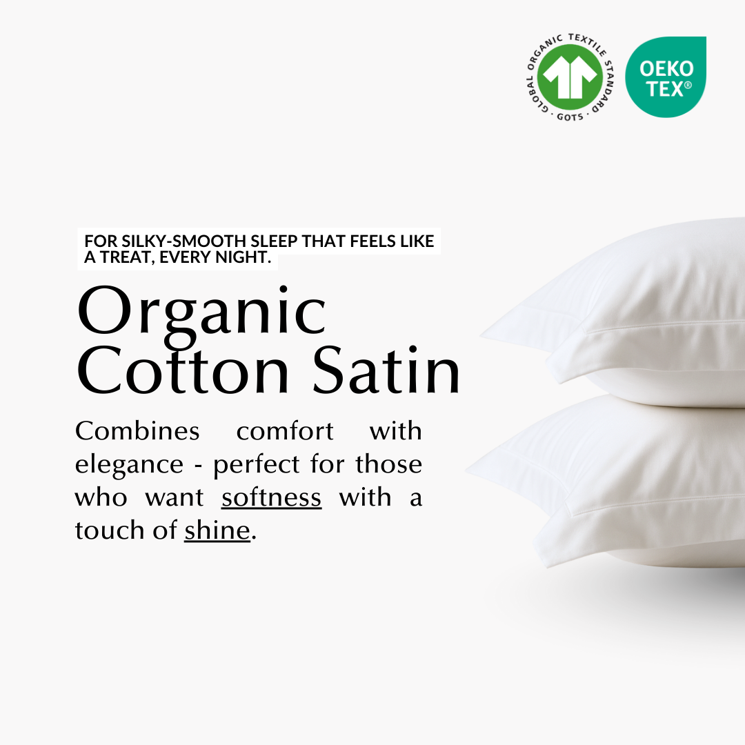 Organic Cotton Satin Bed Sheet Set