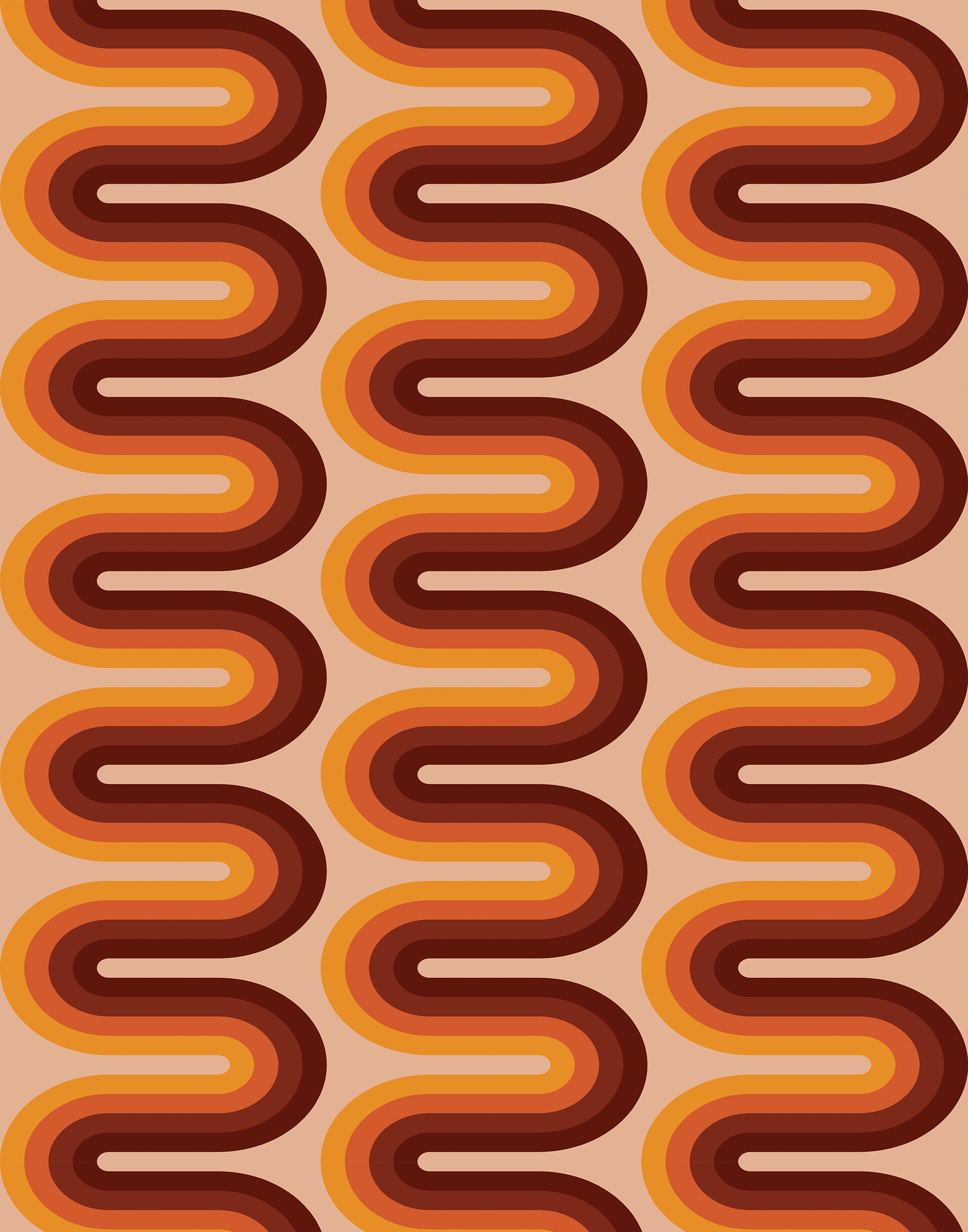 Fresno Retro Wiggle Stripe Wallpaper