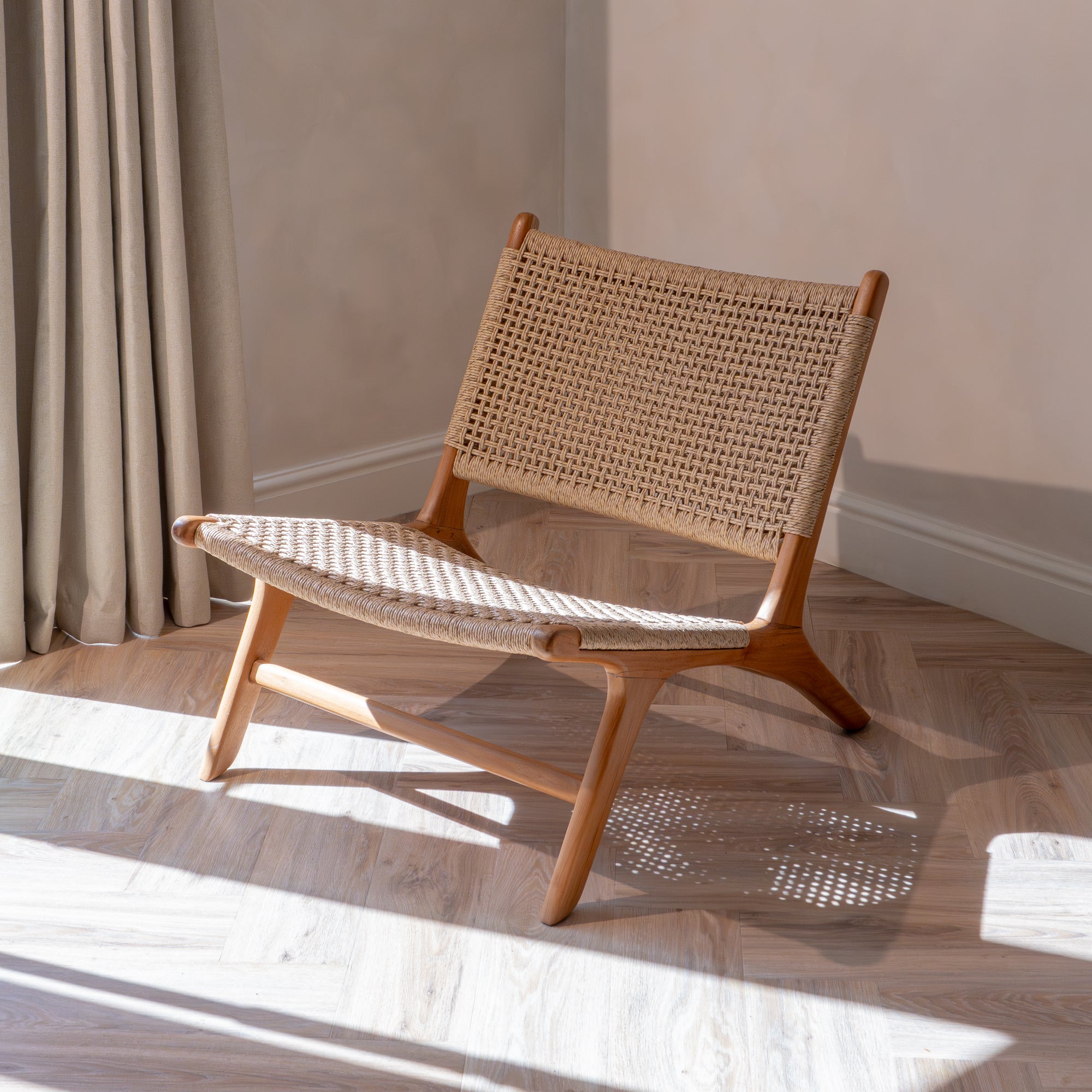 Zara Teak and Rattan Accent Chair
