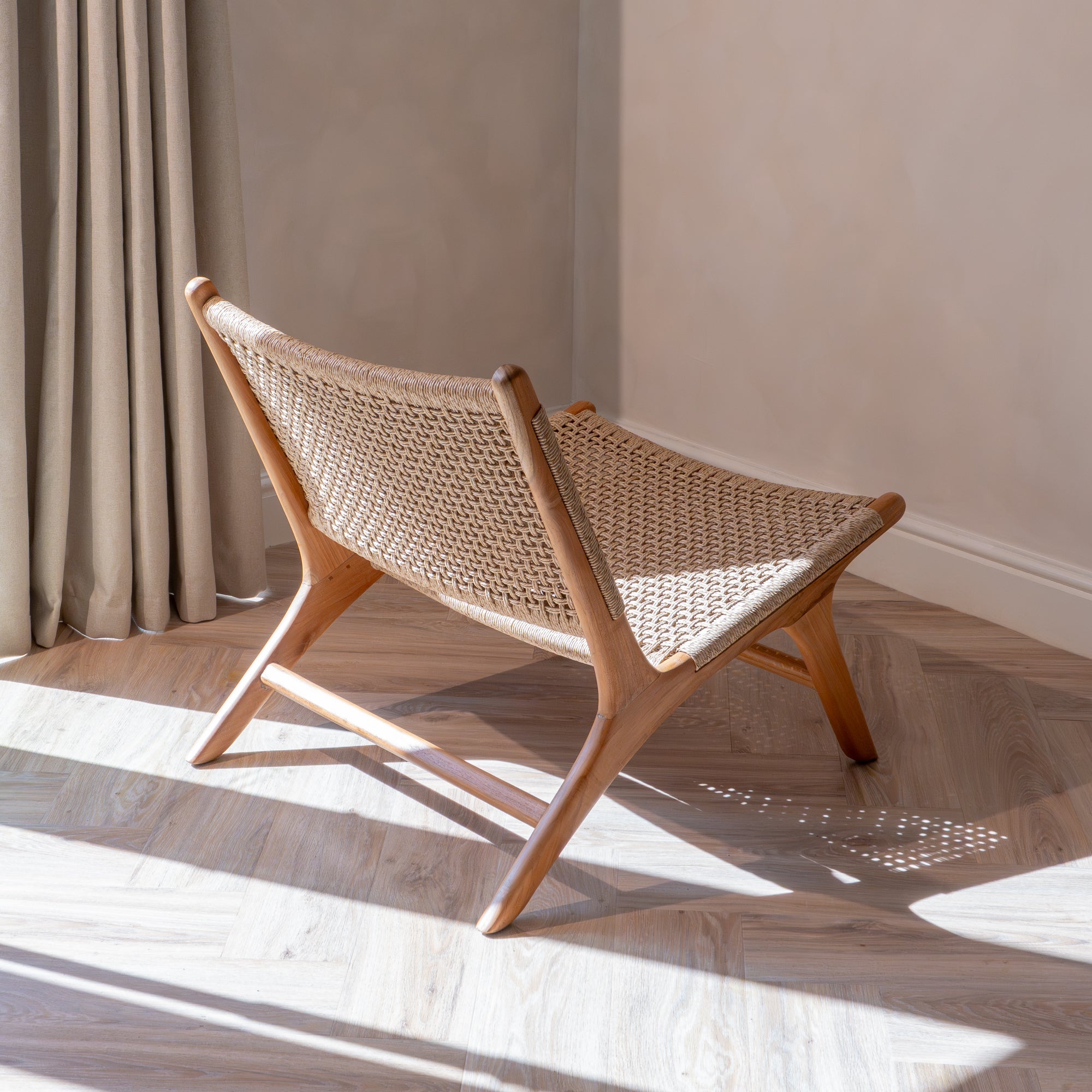 Zara Teak and Rattan Accent Chair