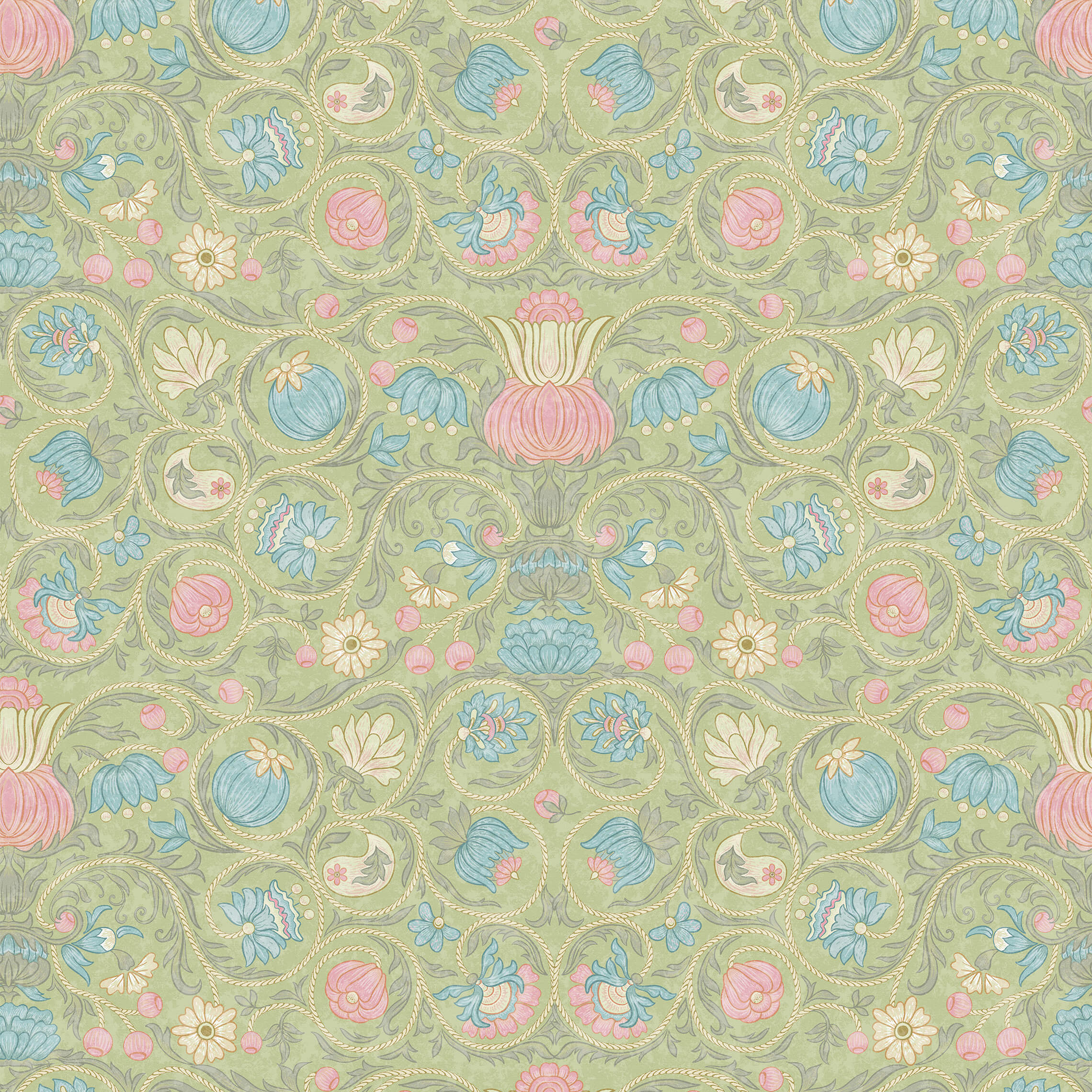 Toulon Heritage Floral Wallpaper
