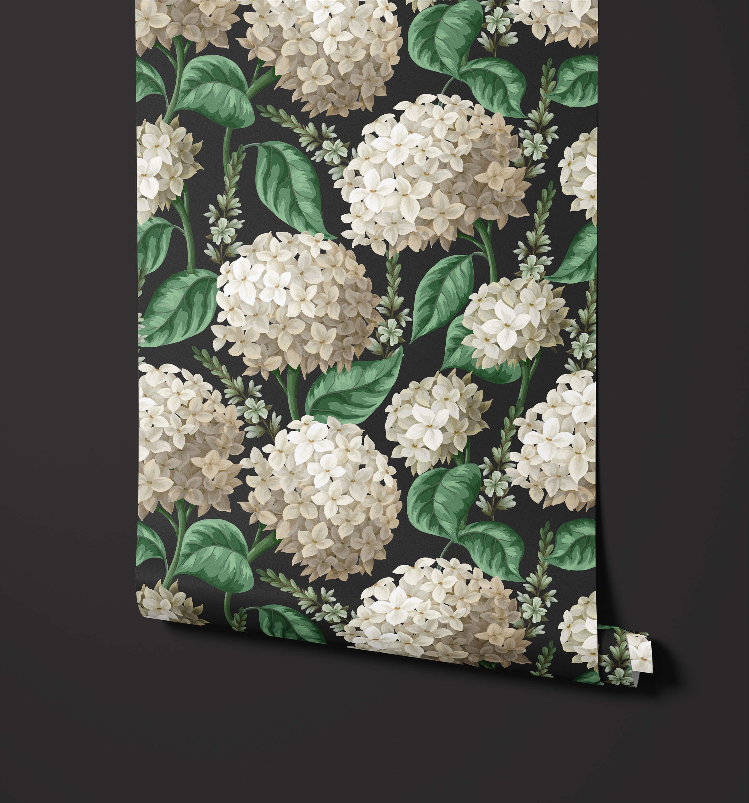 Vedder Hydrangea Floral Wallpaper