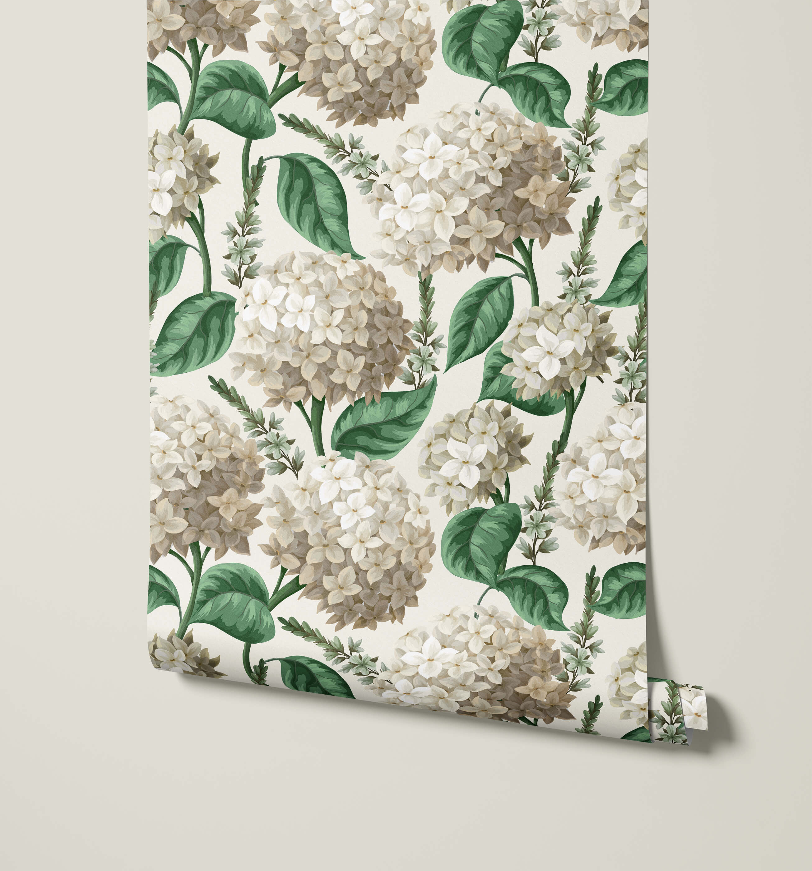 Vedder Hydrangea Floral Wallpaper