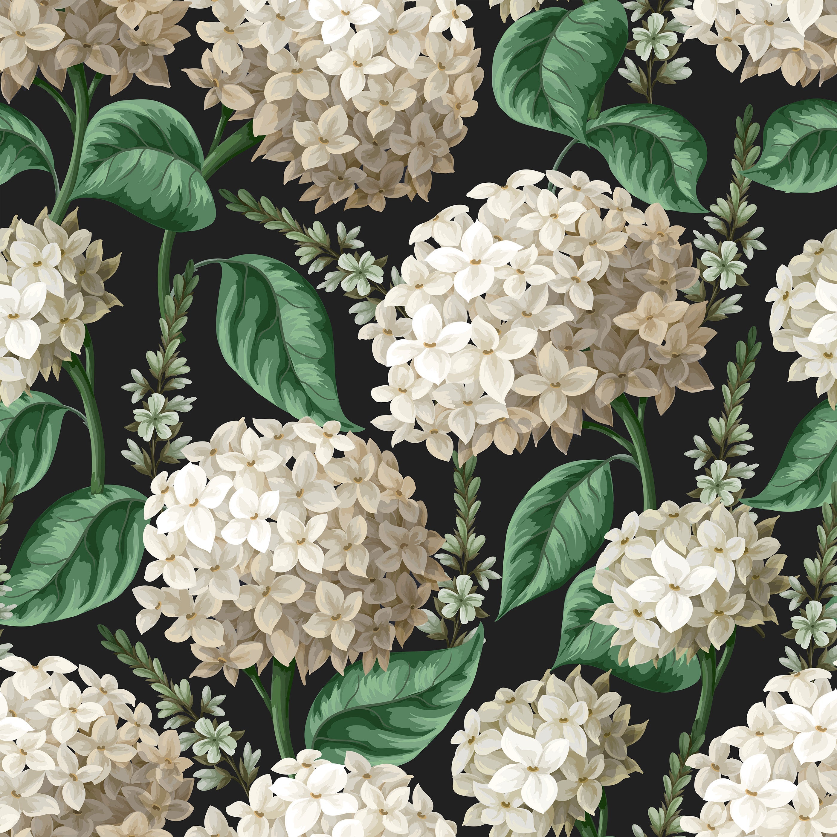 Vedder Hydrangea Floral Wallpaper