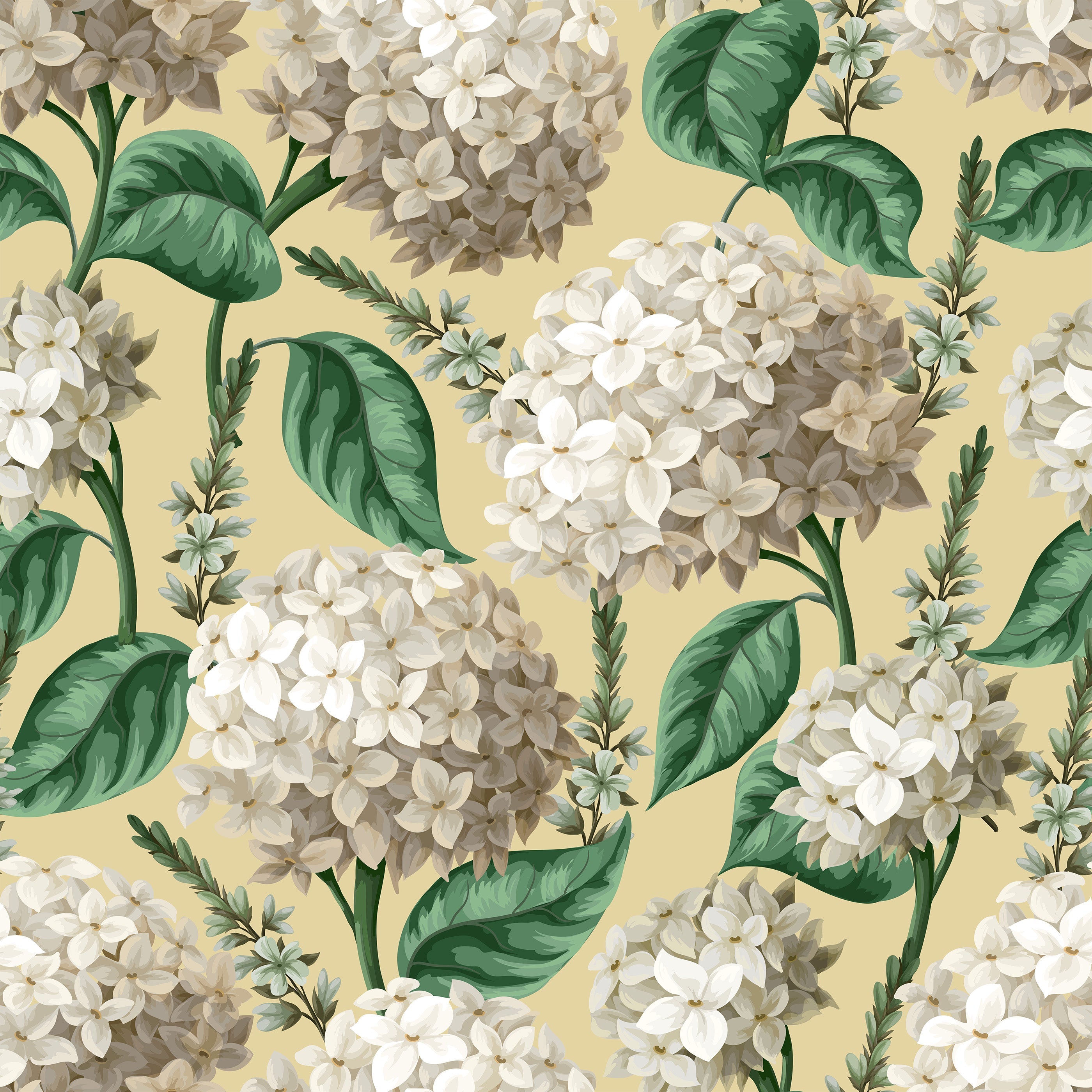 Vedder Hydrangea Floral Wallpaper